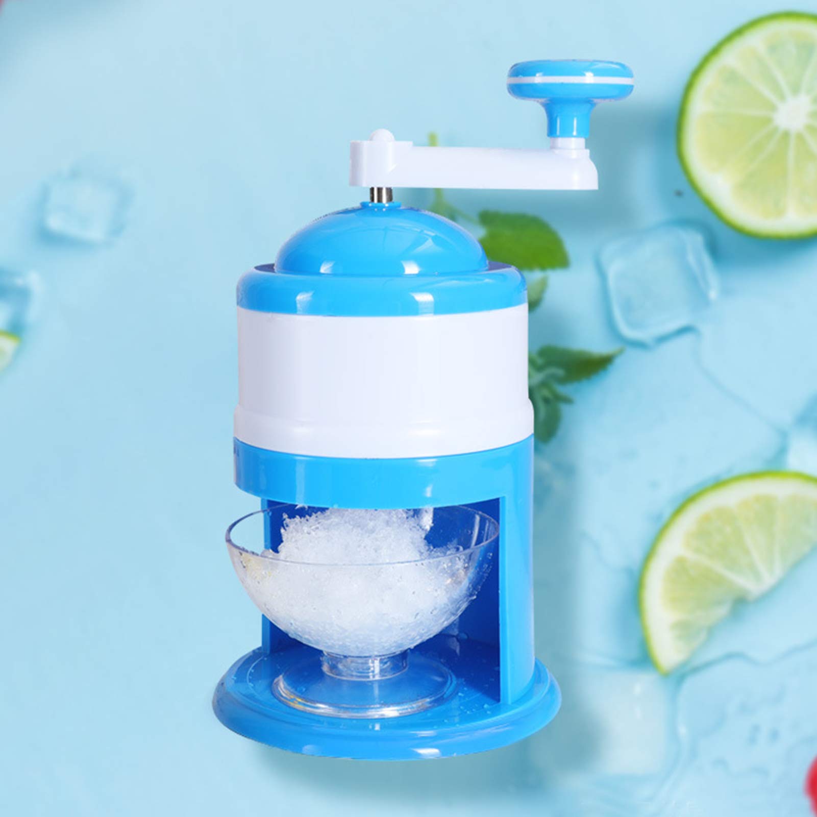 Premium Manual Ice Crusher - Large Capacity Hand Crank Snow Cone Maker & Shaved Ice Machine for Cocktails, Smoothies & Summer Drinks (Blue) - Perfect for Home Bars, Parties & Outdoor Events