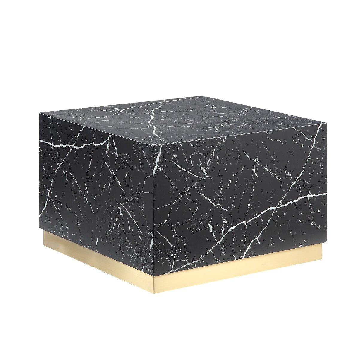 Modern Black Small Square Coffee Table - Minimalist Side Table for Living Room, Bedroom, or Office - Perfect for Coffee, Books, and Decor
