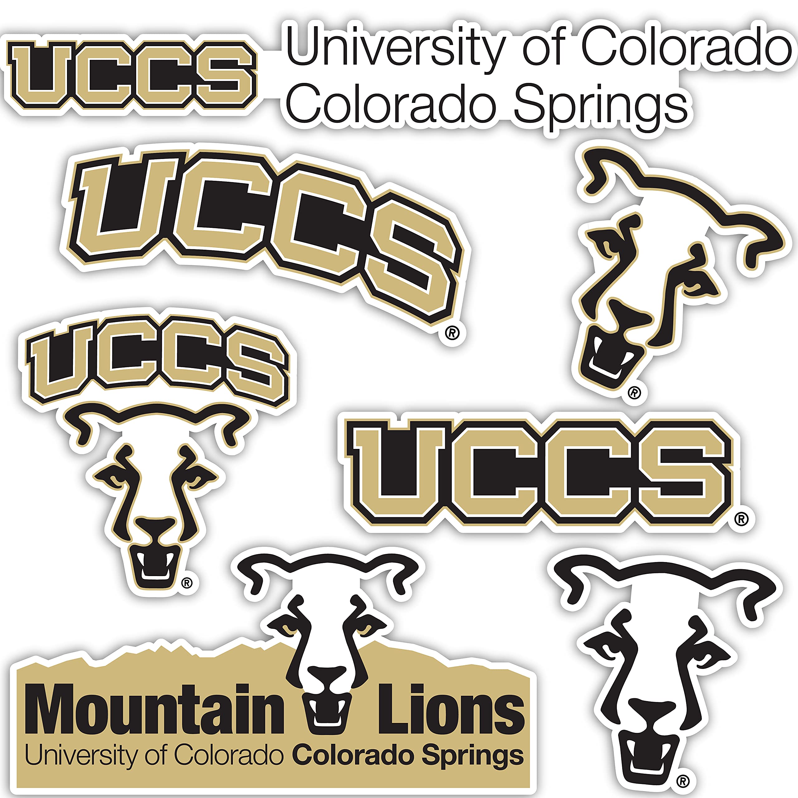 UCCS Mountain Lions Vinyl Decal Sticker - University of Colorado Colorado Springs Desert Cactus Design for Laptop, Water Bottle, Car & Scrapbooking | Durable Waterproof Decorative Stickers for College Pride & School Spirit