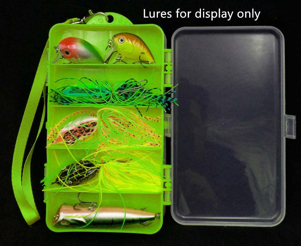 Toasis 2-Sided Plastic Fishing Lure Storage Box - Waterproof Tackle Organizer Container for Hooks, Baits & Small Fishing Gear - Perfect for Boat, Kayak & Shore Fishing Trips