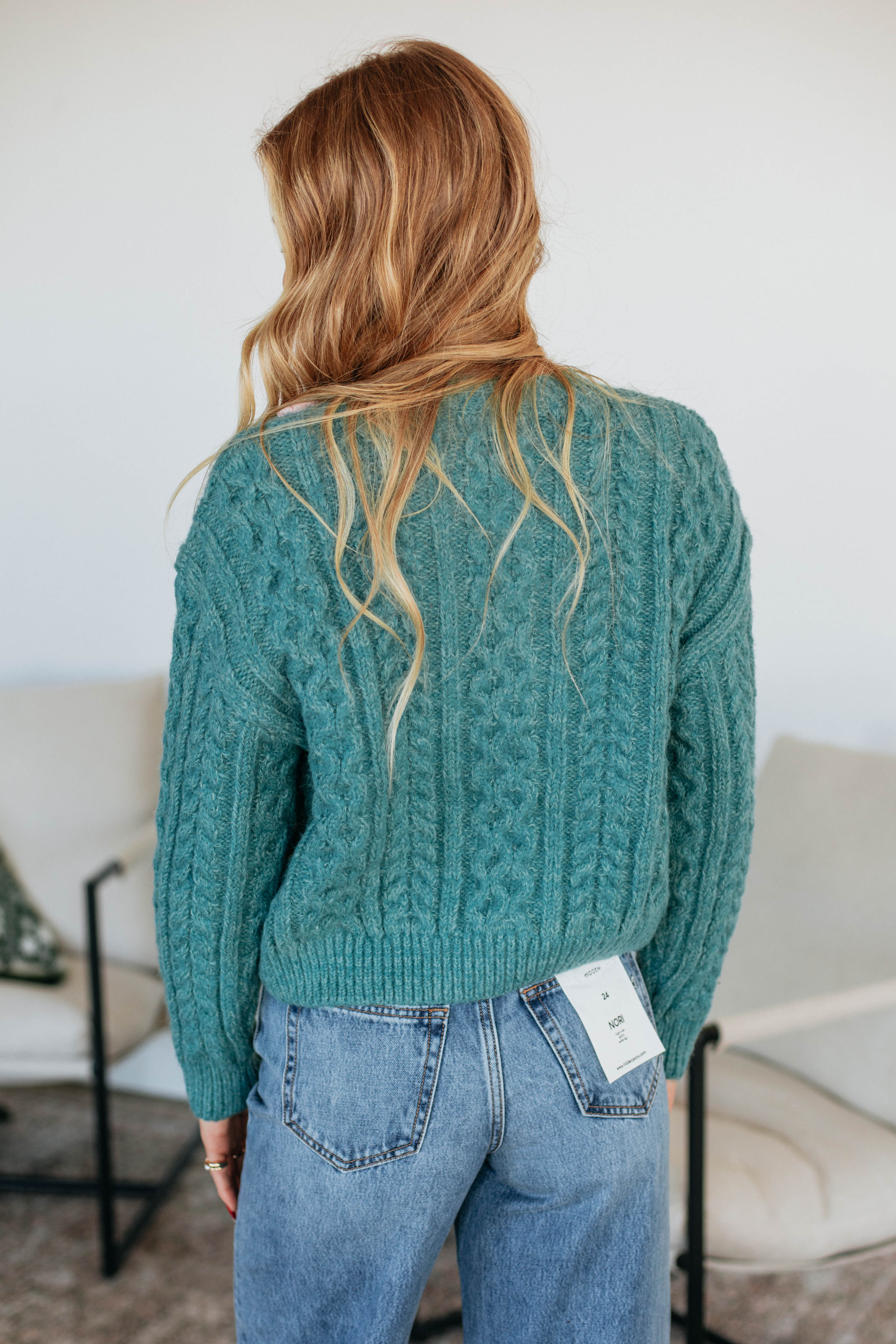 Elma Cable Knit Cardigan for Women - Soft Chunky Knit Open Front Sweater - Cozy Fall Winter Layering Outfit for Casual & Office Wear