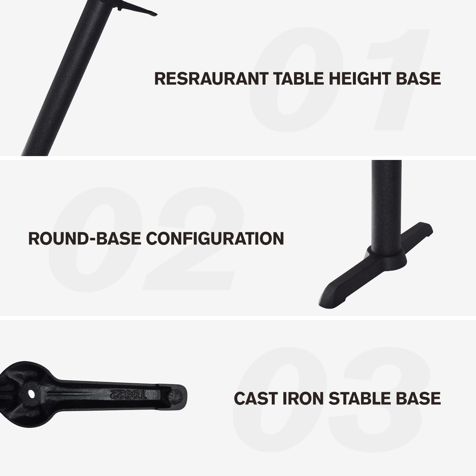 Jogreful 28 Inch Table Base Only - Set of 2 Cast Iron Metal Legs for Coffee Table, Dining Table, Desk (T-Base) - Sturdy Furniture Support for Home, Office & Restaurant Use