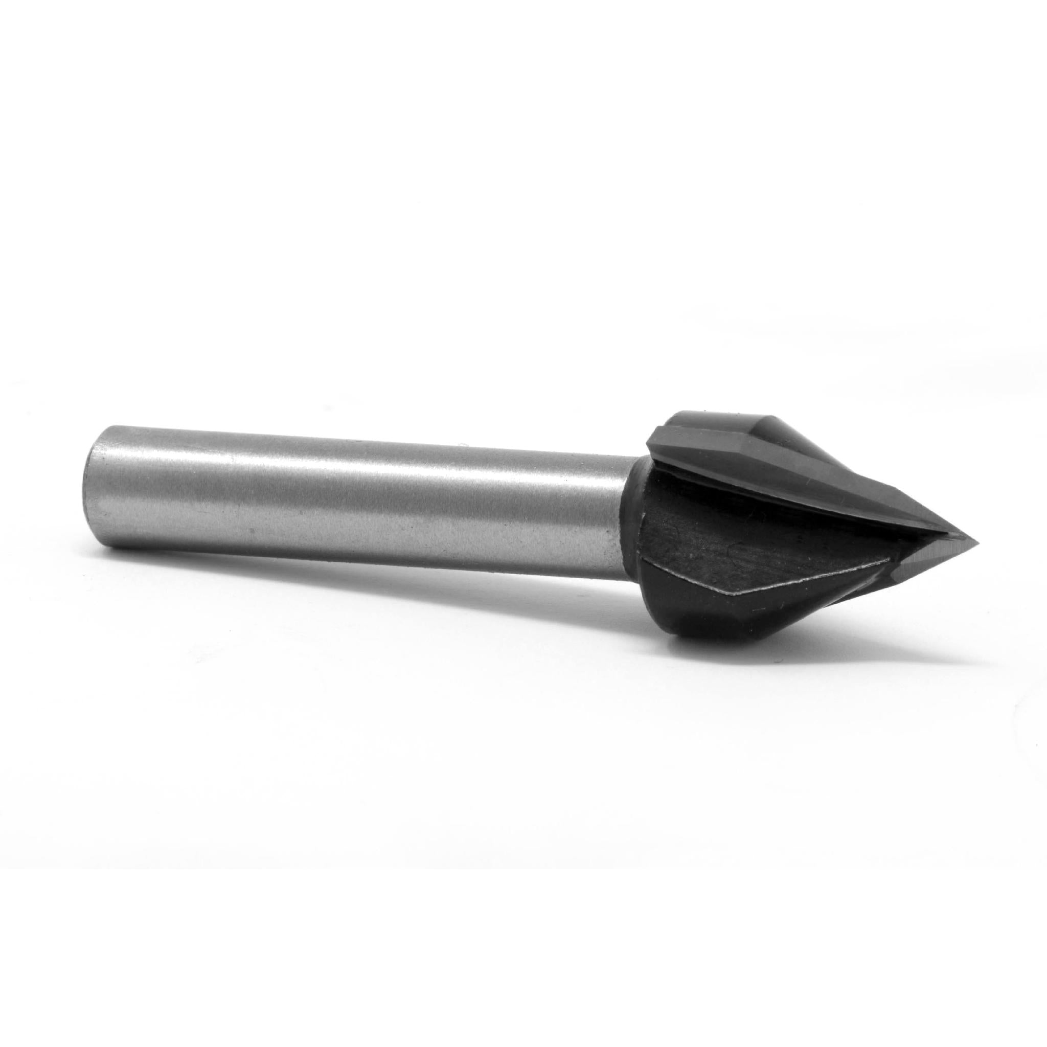 WEN RB302VG 1/2 Inch V Groove Carbide Tipped Router Bit with 1/4 Inch Shank - 5/8 Inch Cutting Length for Woodworking, Sign Making, and DIY Projects