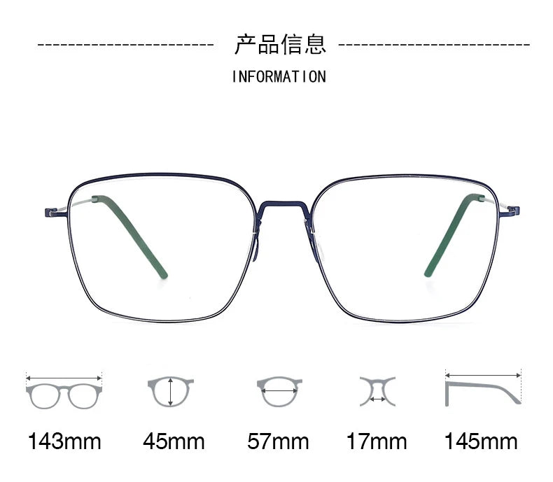 Stylish Black Titanium Square Eyeglasses for Women - Full Rim Frame 5538 | Perfect for Office, Reading & Everyday Wear