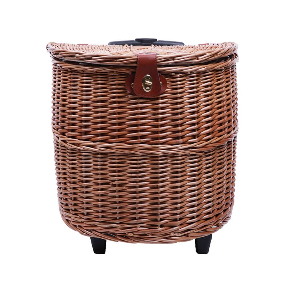 Premium Picnic Basket for 2 - Portable Hand-Pulled Wheel Picnic Hamper with Multifunctional Picnic Set (41x42x28.5cm) - Ideal for Outdoor Picnics, Beach Trips, Camping & Romantic Dates