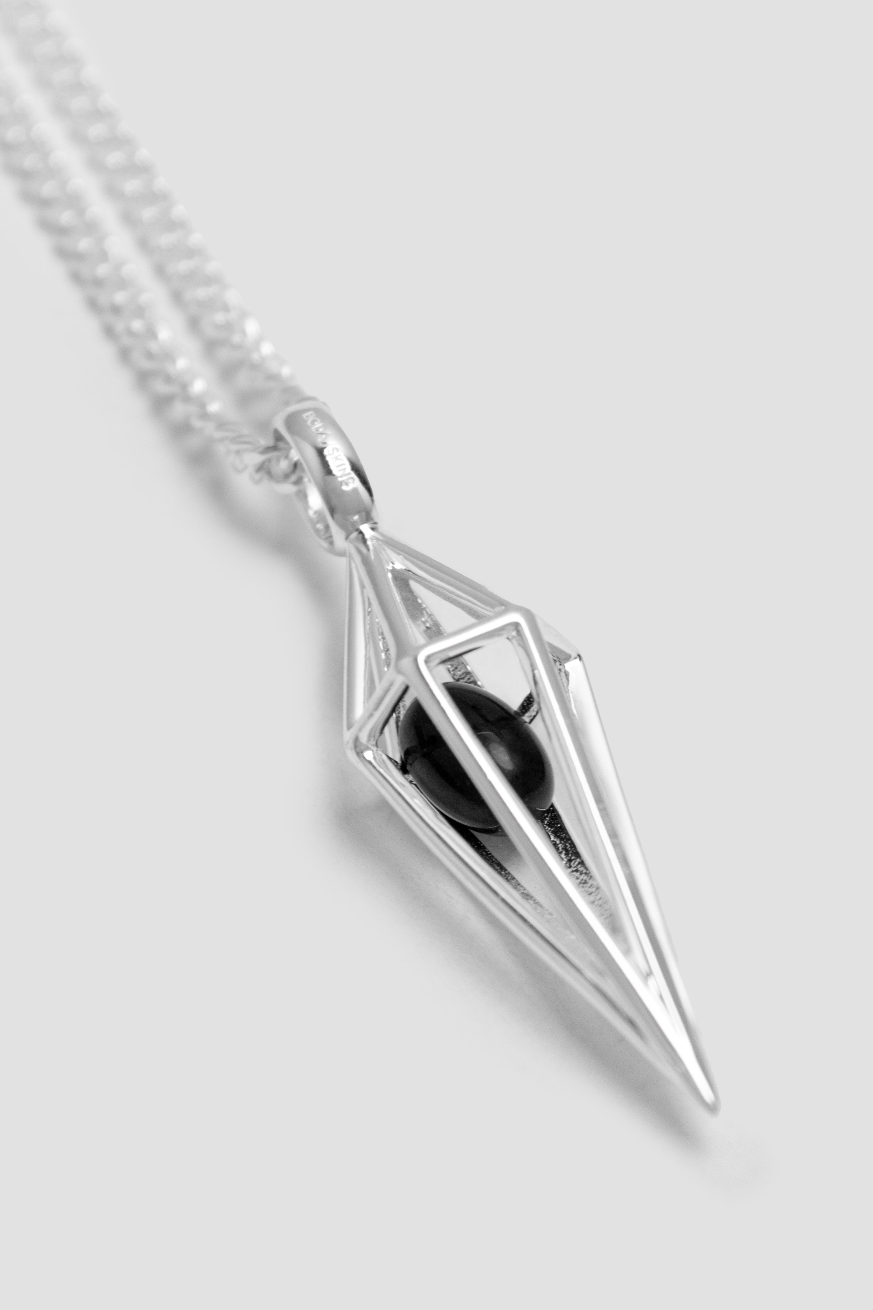Shungite Geometric Pendant Necklace with Chain - Black Stone Protection Jewelry for EMF Radiation Shielding & Energy Cleansing | Perfect for Meditation, Office Wear & Spiritual Healing