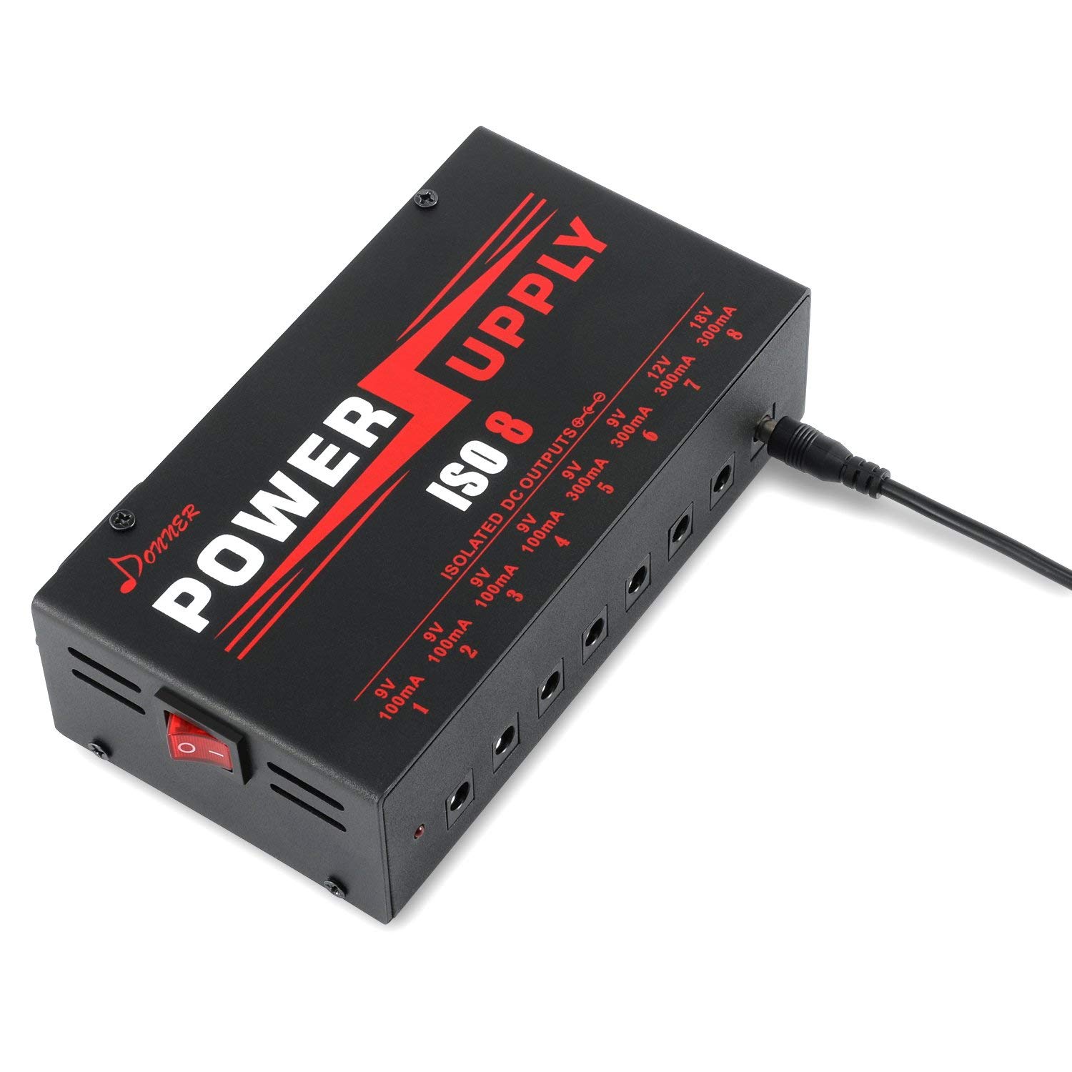 Donner Guitar Pedal Board Case with 10-Pack Power DC Cables - Durable Portable Pedalboard for Electric Guitar Effects - Perfect for Live Performances & Studio Recording