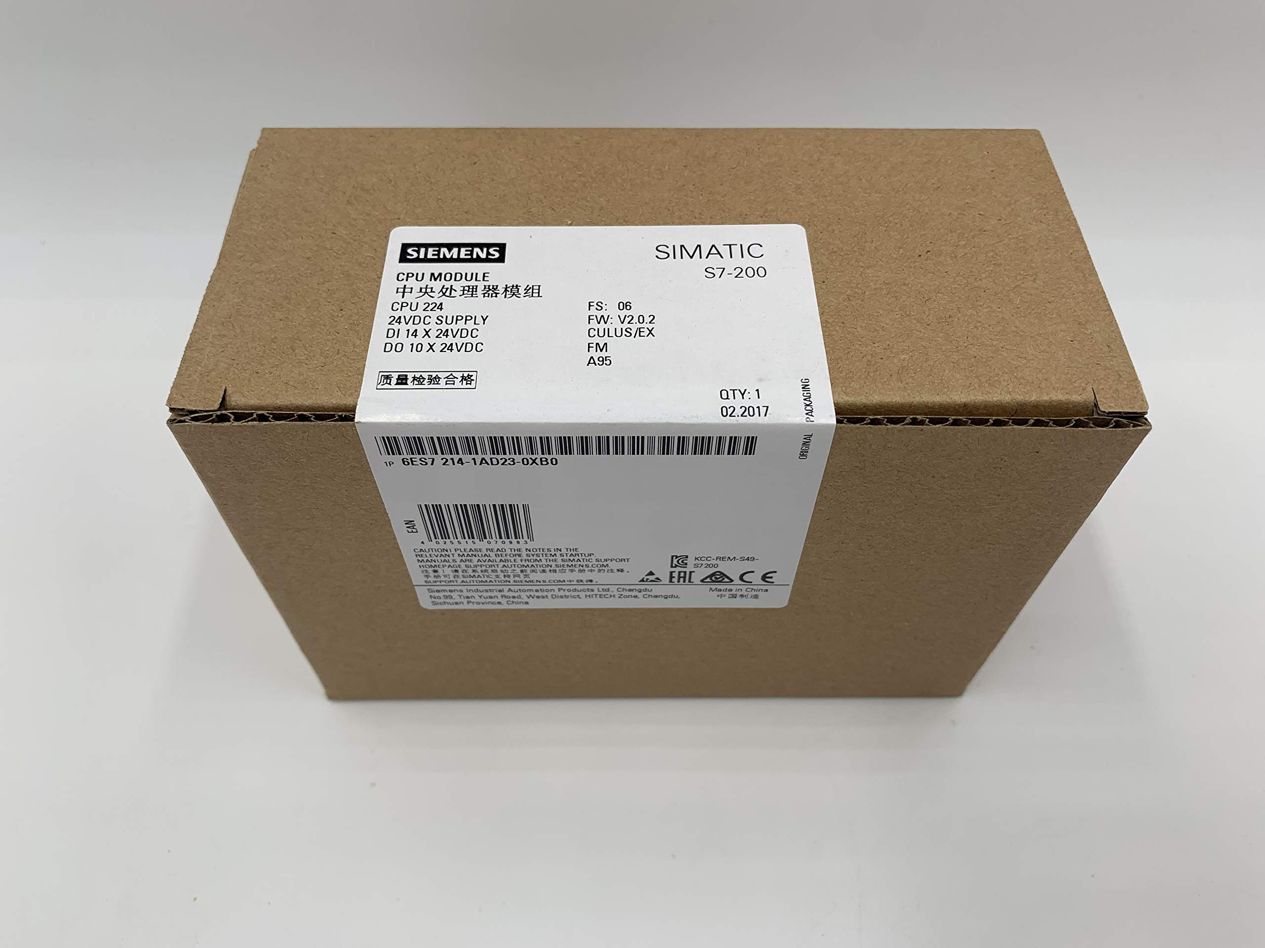 Siemens SIMATIC S7-200 CPU 224 DC/DC/DC 6ES7214-1AD23-0XB0 24V PLC Controller (Renewed) - Industrial Automation & Control System for Manufacturing Plants