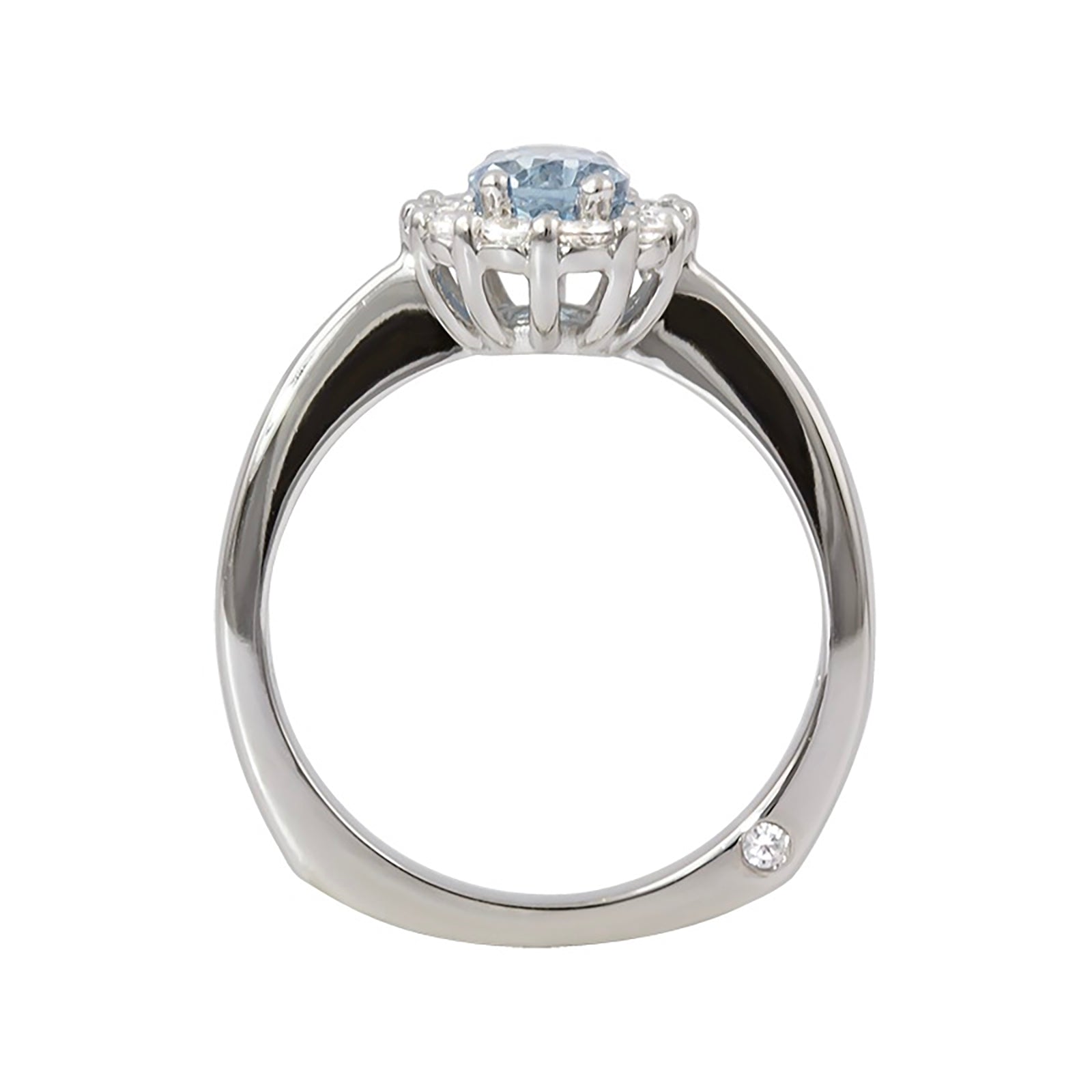 Exquisite Aquamarine & Diamond Halo Engagement Ring - 14K White Gold Vintage Style Jewelry for Women, Perfect for Weddings, Anniversaries & Special Occasions
