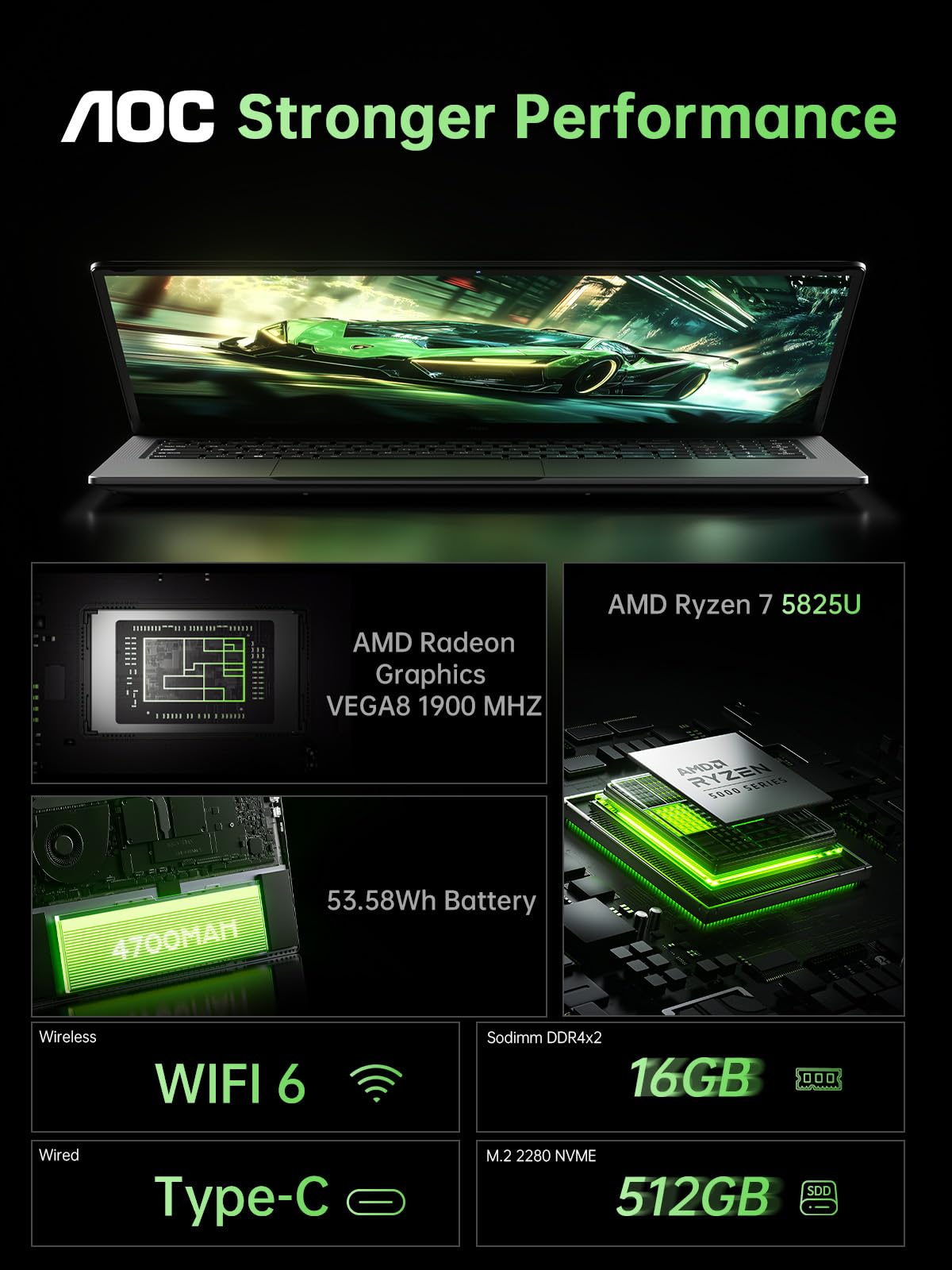 AMD Ryzen 7 5700U Gaming Laptop - 16.1