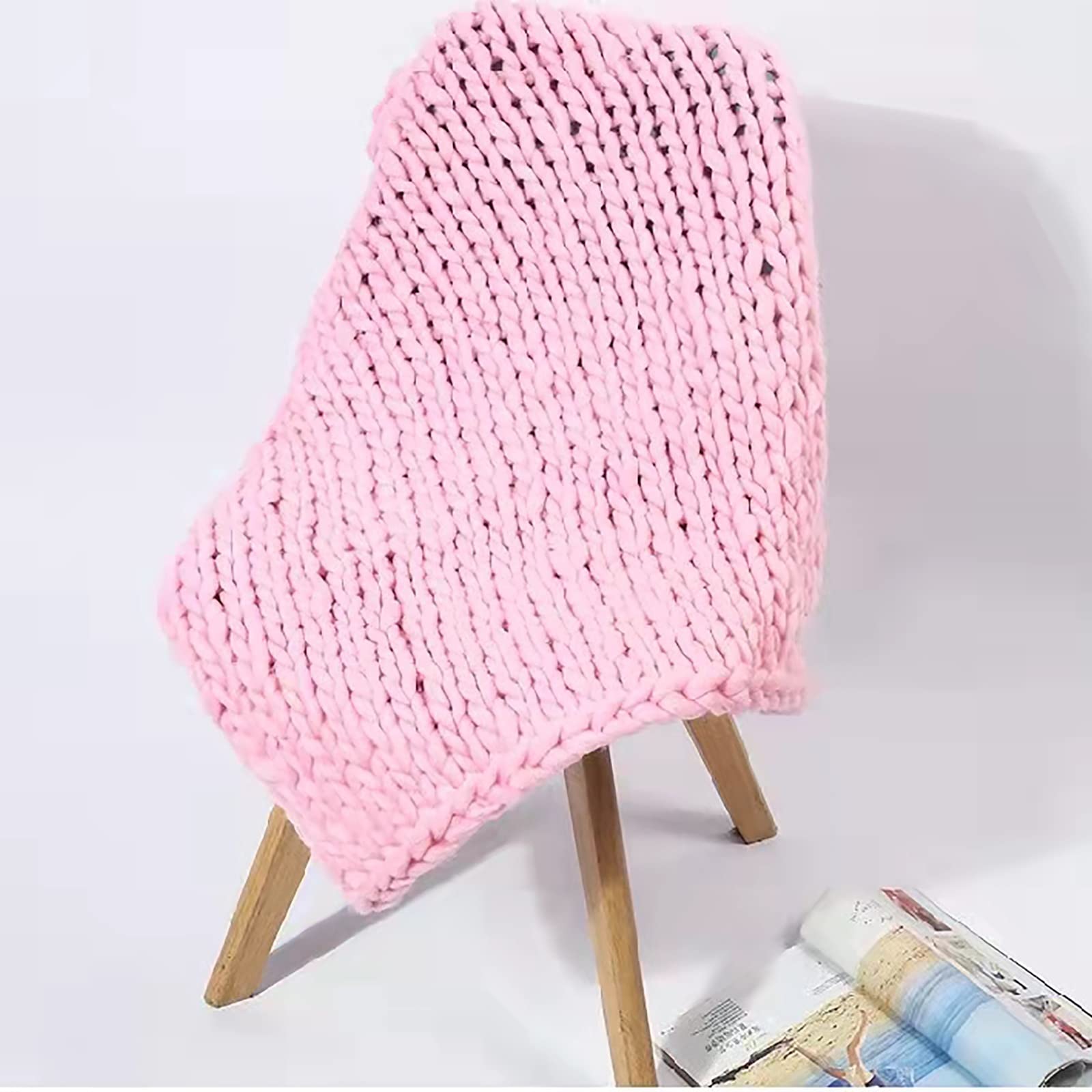 Chunky Knitted Throw Blanket - Ultra Soft & Warm Handwoven Sofa Blanket for Couch, Bed, Chair | Cozy Home Decor, Perfect Gift for Baby & Pets | Winter Comfort for Living Room, Nursery & Pet Bed