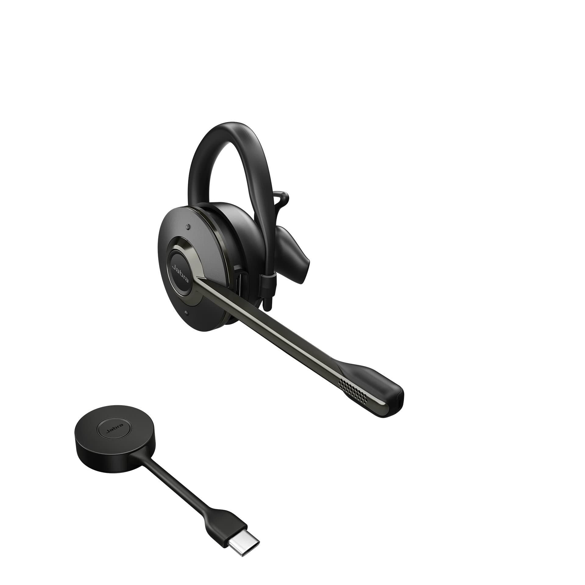 Jabra Engage 55 Convertible Wireless Headset - Noise Cancelling Microphone, DECT Link 400 USB-C Adapter, UC Compatible (Black) | Office, Call Center & Remote Work Headset with Ear Hook, Headband & Neckband Options