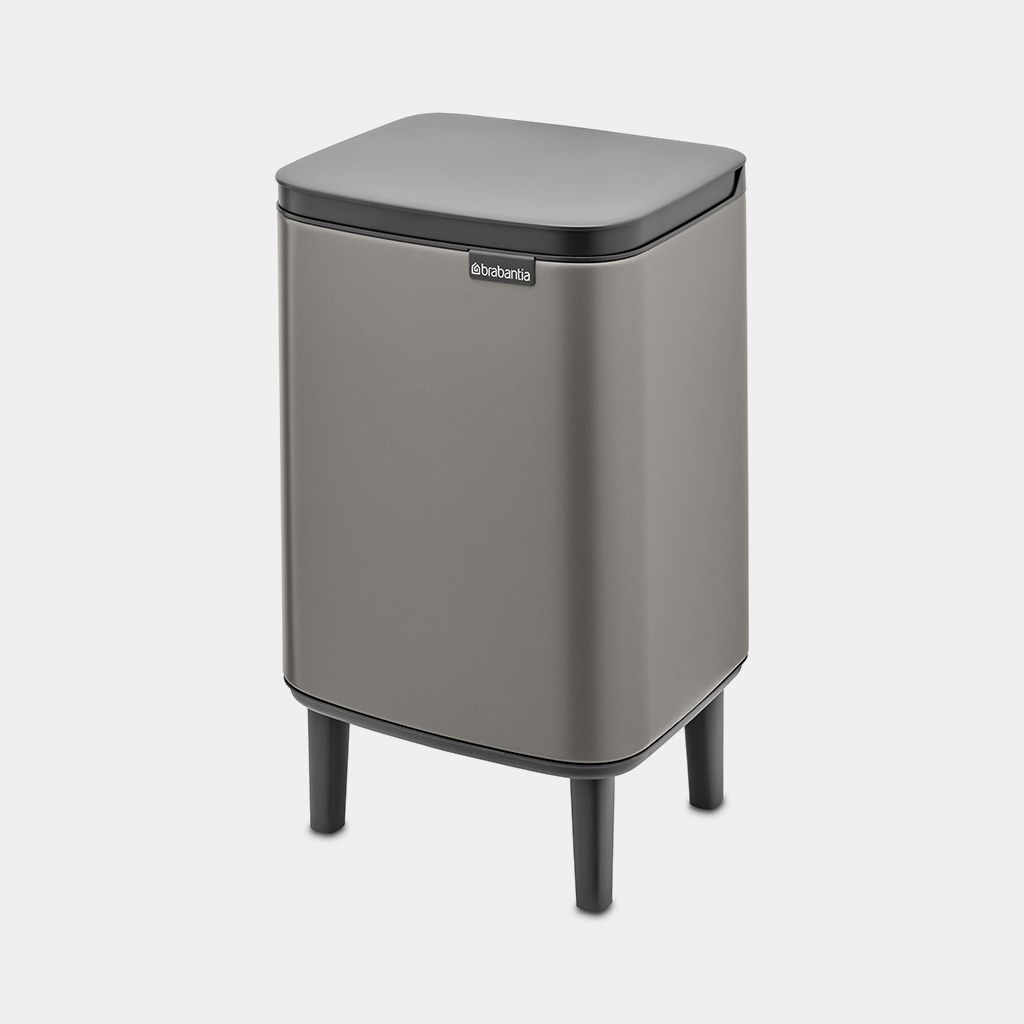 7L Stainless Steel Trash Can with Lid - Hi Bo Waste Bin for Kitchen, Bathroom, Office - Various Colors (Black, White, Silver) | Odor Control & Space Saving Design
