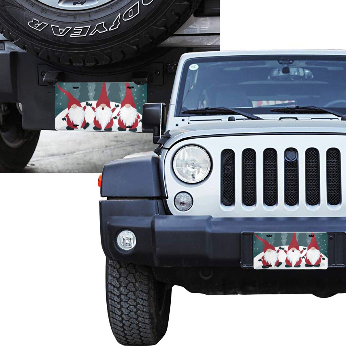 Christmas Gnome Decorative Aluminum License Plate - 6x12 Inch Durable Metal Vanity Plate for Car, Home, Wall Decor - Perfect Gift for Women, Men, Girls & Boys - Holiday Home Decor, Office Decoration & Festive Party Supplies