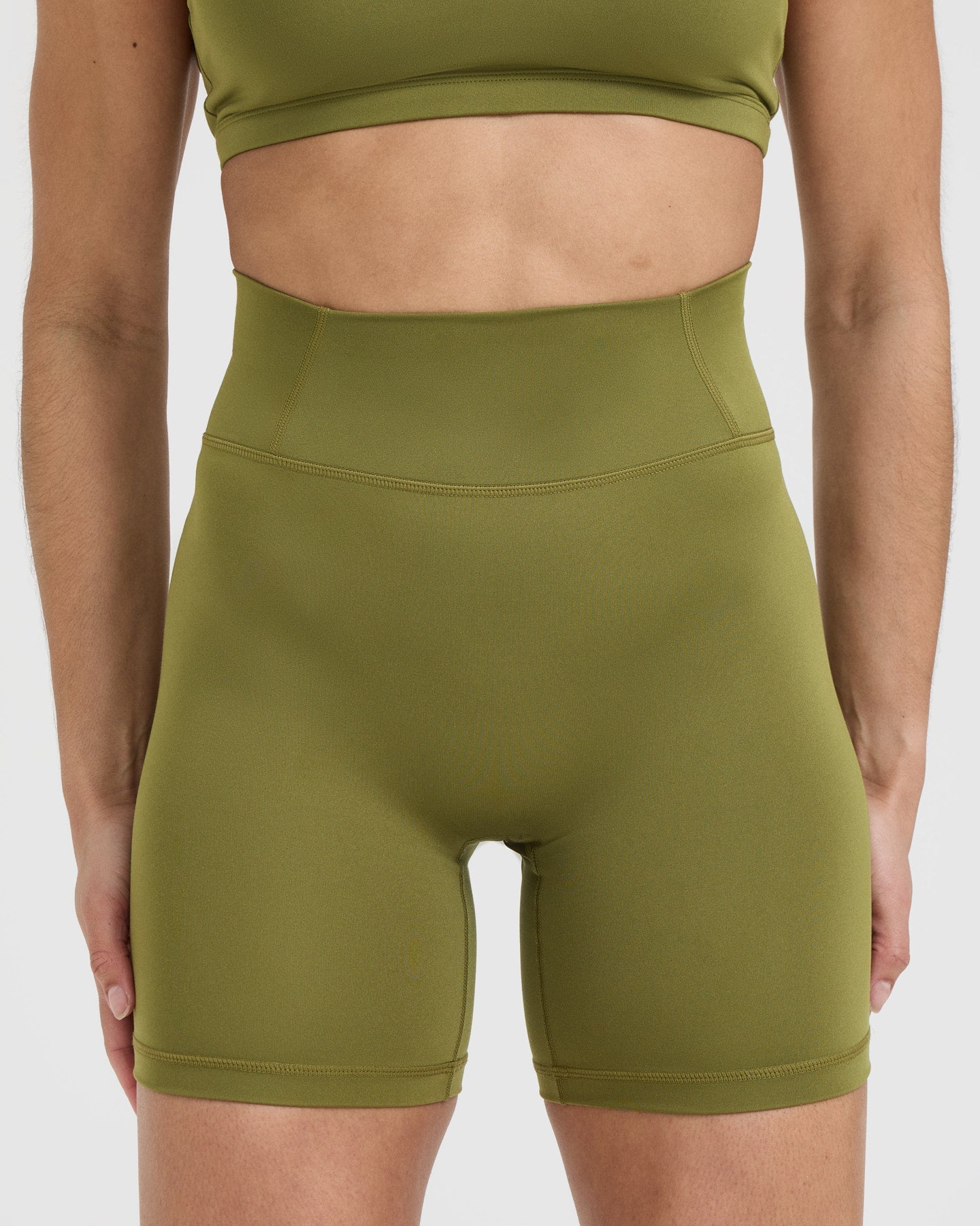 Timeless High Waisted Shorts for Women - 6 Inch Inseam, Olive Green | Comfortable Summer Shorts for Casual Wear, Beach, and Outdoor Activities