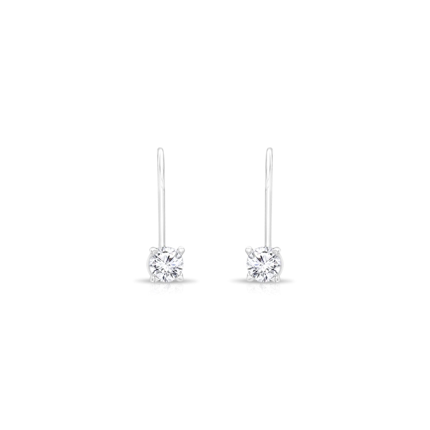 Diamond Dangle Earrings for Women - Kidney Wire Hook Drop Earrings - Elegant Jewelry for Parties, Weddings & Special Occasions