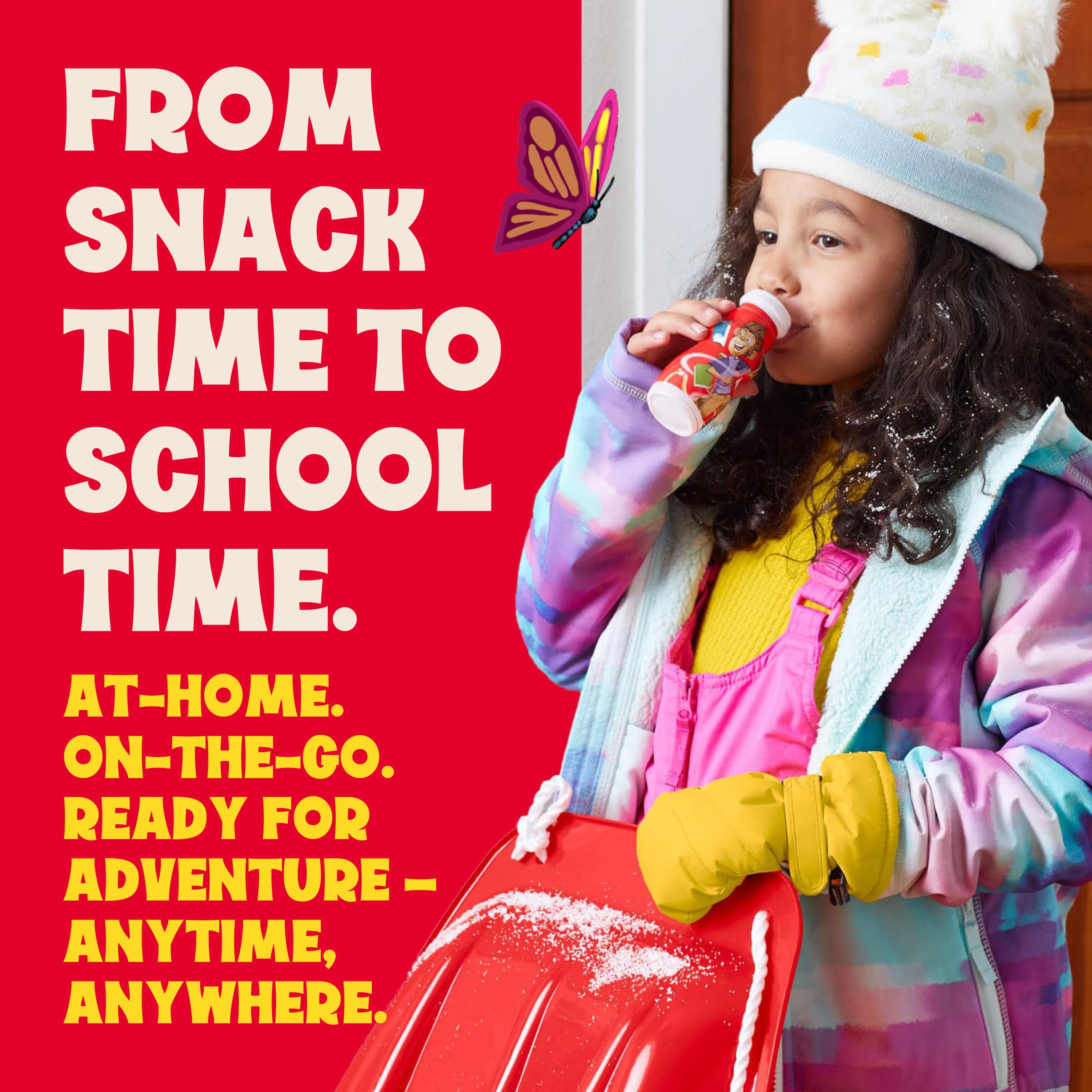Danimals Strawberry Explosion Smoothie Drink - 6 Pack (3.1 oz Bottles) | Healthy Kids Snack | Perfect for Lunchboxes, After-School Treats & On-the-Go Nutrition
