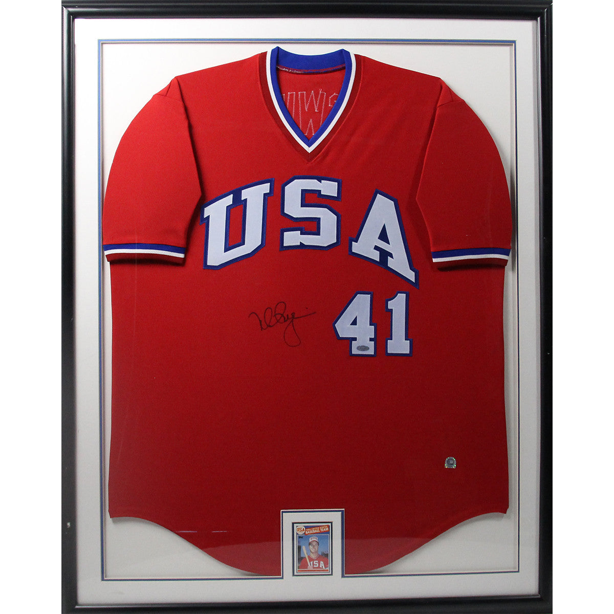 Mark McGwire USA Jersey Framed with USA Rookie Card - Authentic MLB Memorabilia for Baseball Fans & Collectors - Perfect for Man Cave, Sports Bar, or Office Decor