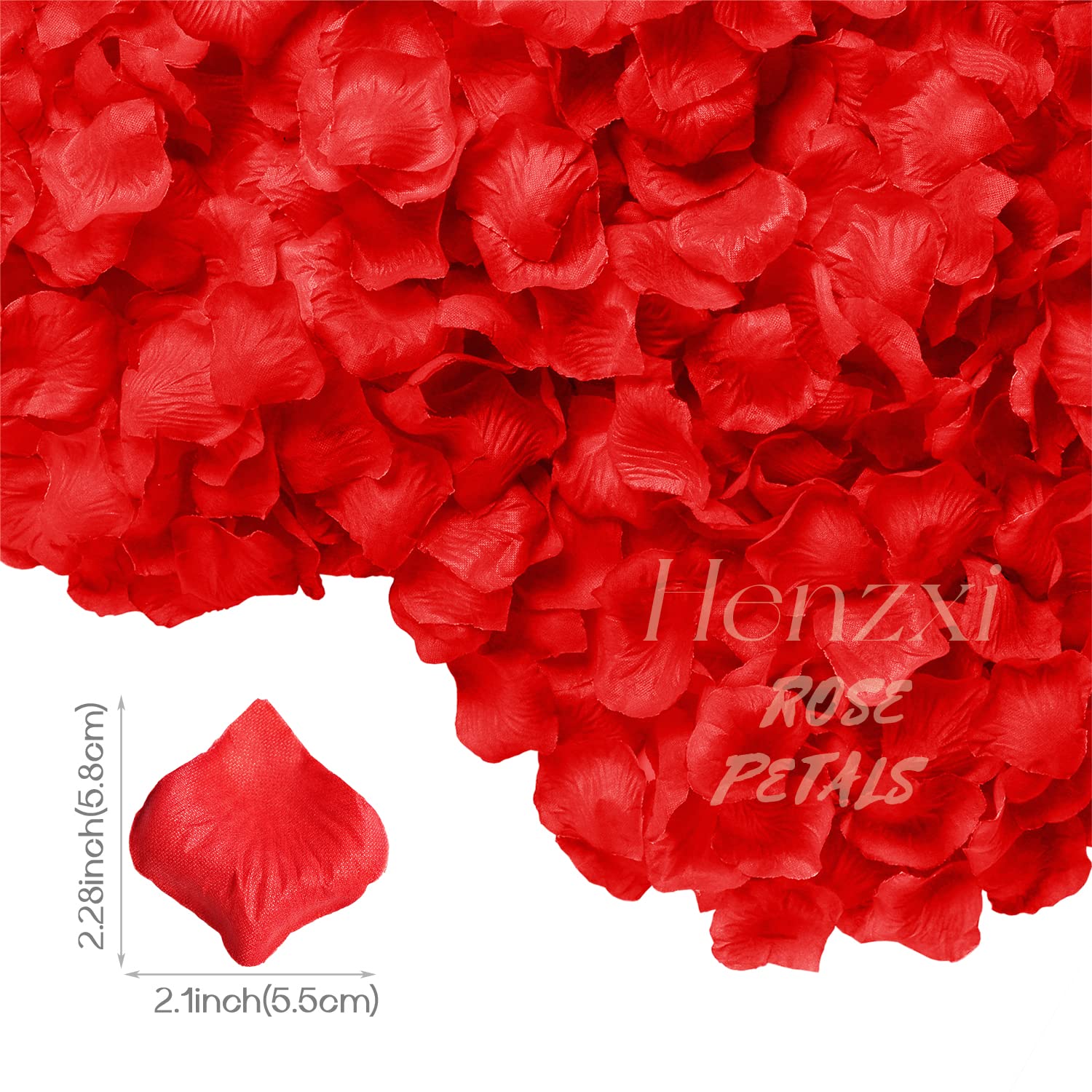 1000 Pcs Red Artificial Rose Petals - Premium Silk Flower Petals for Wedding Decor, Romantic Night, Valentine's Day, Party & Event Decoration - Perfect for Aisle Scattering, Table Centerpieces & Photo Backdrops (Red, 1000 Count)