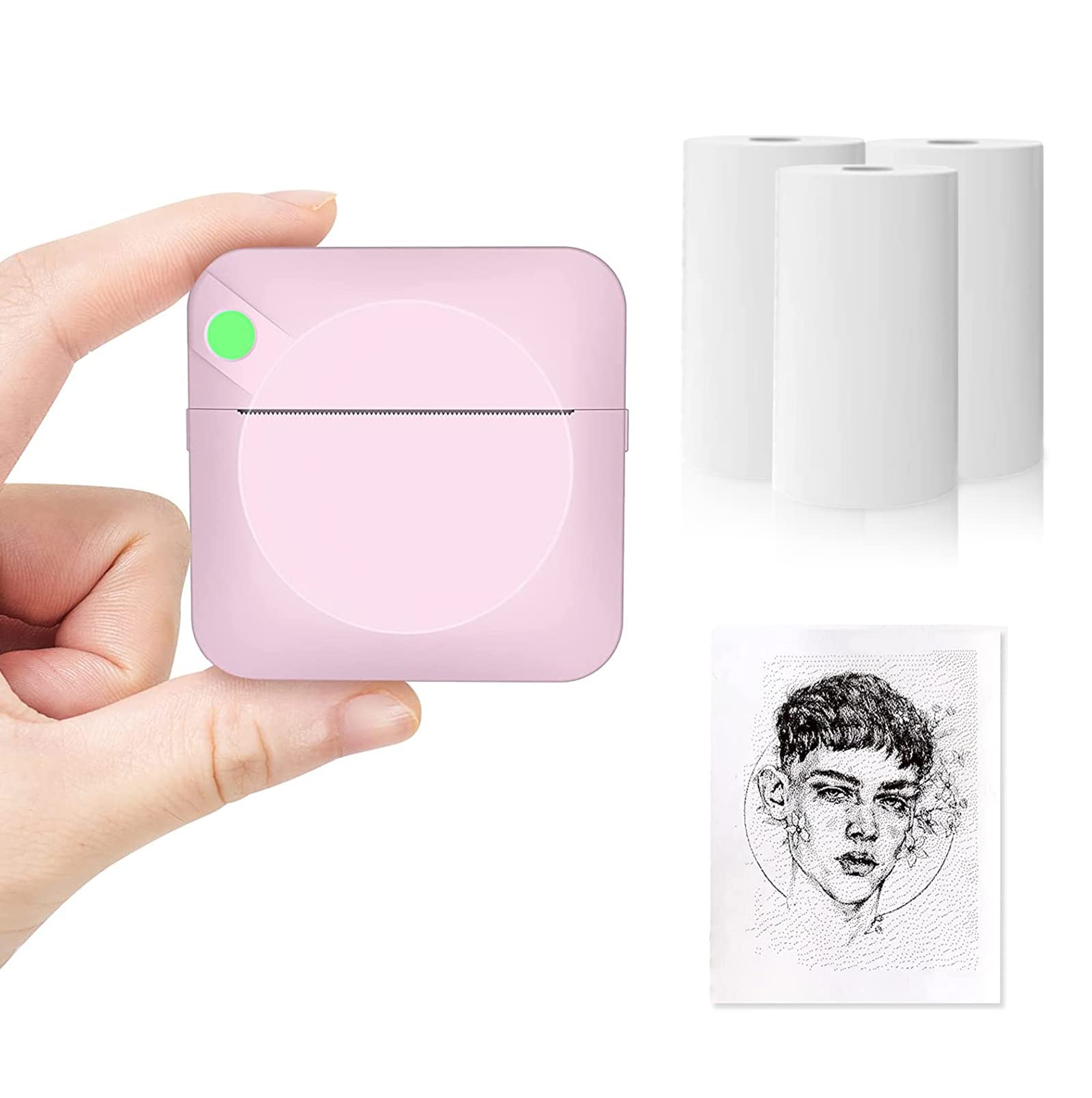 Redflower Mini Pocket C17 Portable Bluetooth Label Maker Printer - Pink, Monochrome Label Printer for Office, Home & Travel | Wireless Sticker Printer for Organizing, Crafting & Small Business Use