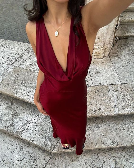 Elegant Burgundy Prom Dresses with Deep V Neckline - Formal Evening Gown J3682 for Homecoming, Ball, and Special Occasions