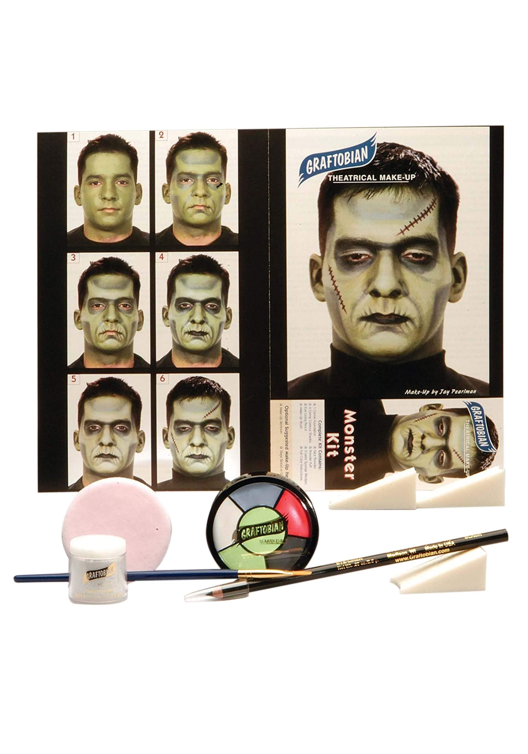 Graftobian Monster Character Makeup Kit - Professional Halloween, Cosplay & Costume Makeup Set for SFX, Theater & Special Effects | Perfect for Halloween Parties, Horror Events & Theatrical Performances