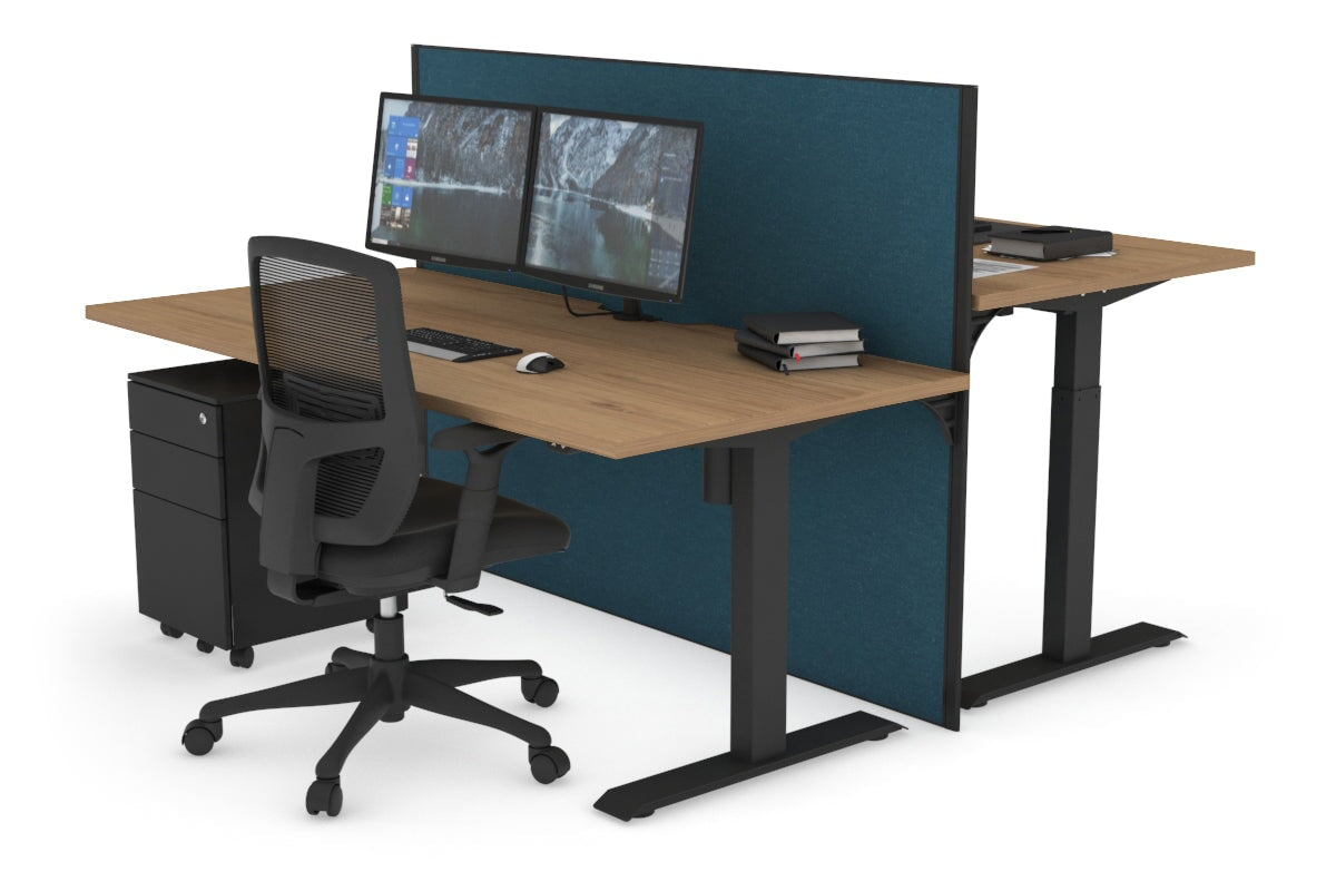 Height Adjustable 2 Person Workbench - 1600L x 800W with Cable Management - Perfect for Office, Workshop & Collaborative Workspaces