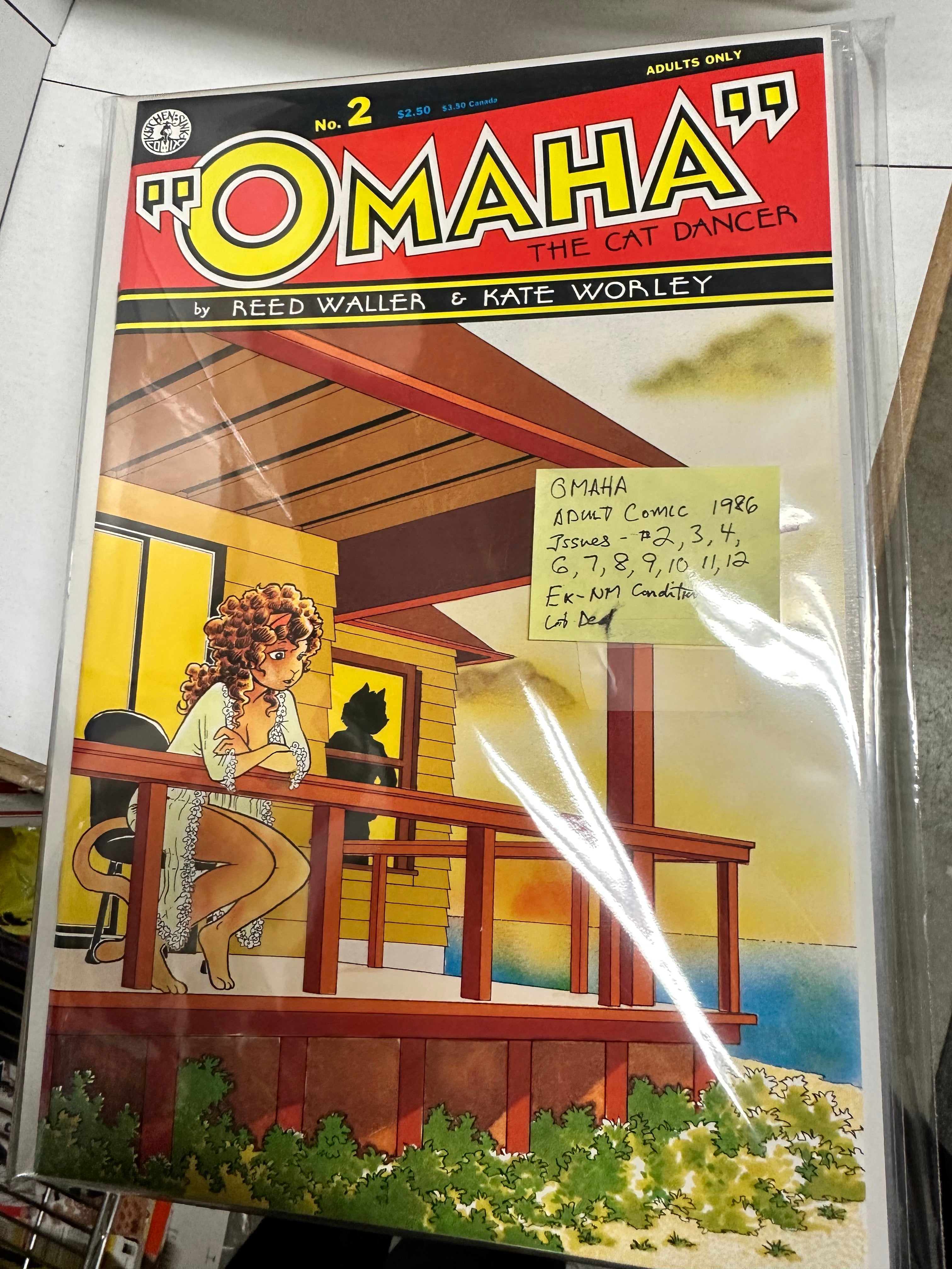 Omaha The Cat Dancer Adult Comics - 10 Comic Book Lot from 1986 | Vintage Collectible Series for Comic Enthusiasts & Adult Readers