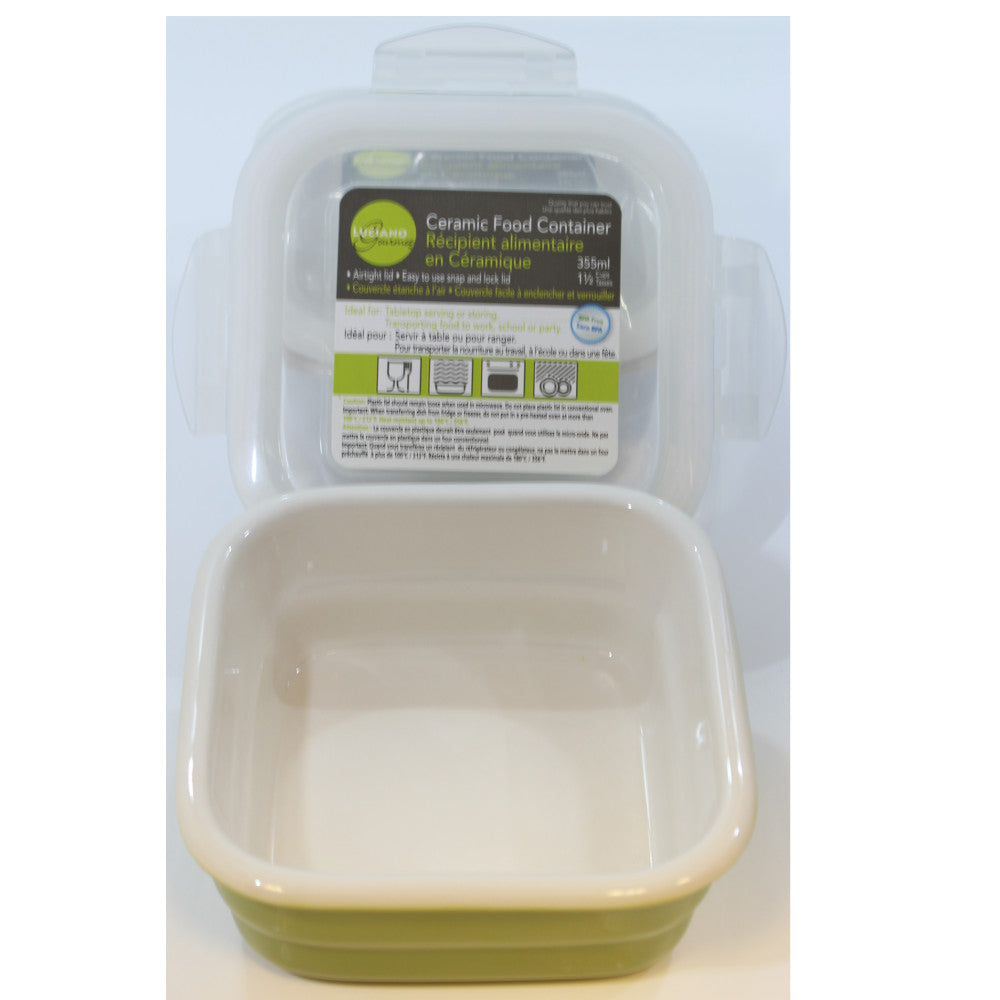LUCIANO GOURMET Airtight Ceramic Food Storage Container with Lid - 70272 - Perfect for Kitchen Pantry Organization, Meal Prep & Leftovers Preservation