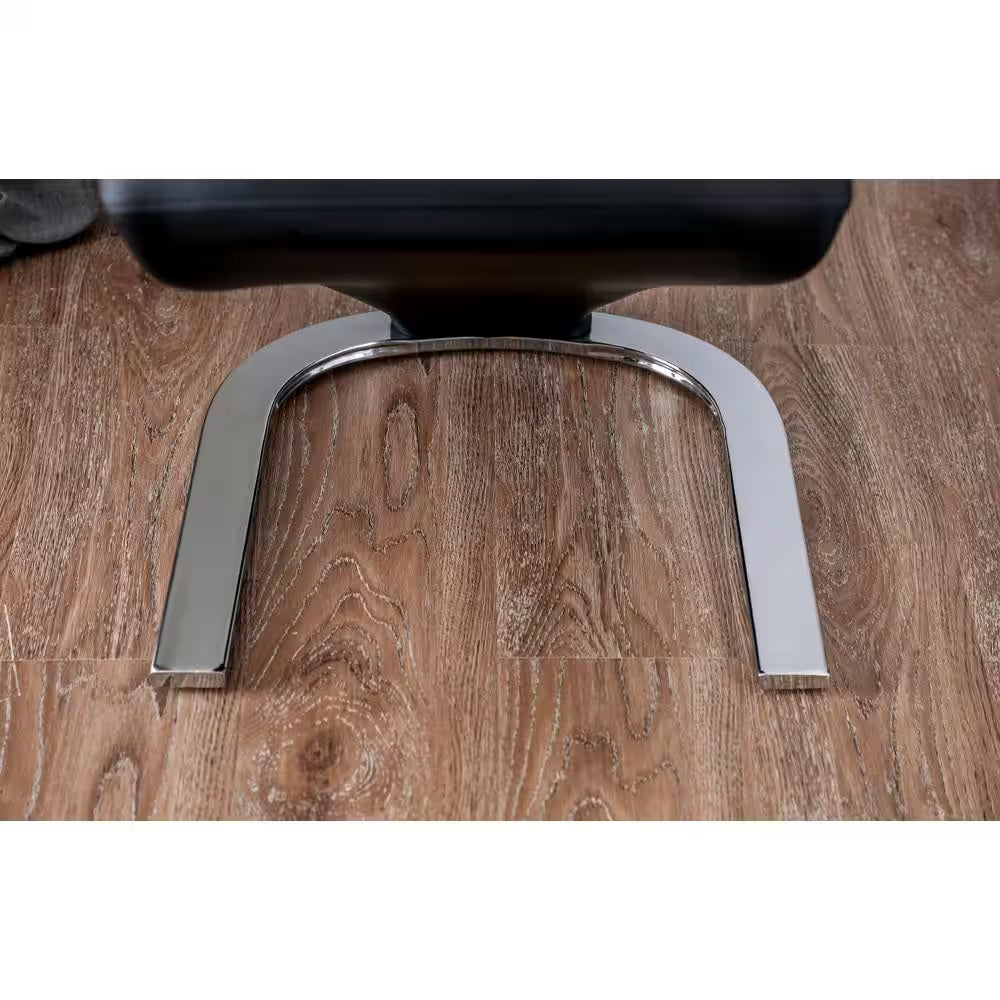 Modern Z-Shaped Chair Base - 2 Pack Black Leatherette Dining Chairs with Chrome Finish | Contemporary Side Chairs for Dining Room, Kitchen, Office or Lounge