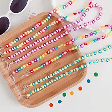 Cute Acrylic Heart Kids Mask Lanyard - Safe Clip Holder for Boys & Girls (Mask Not Included) - School & Travel Use