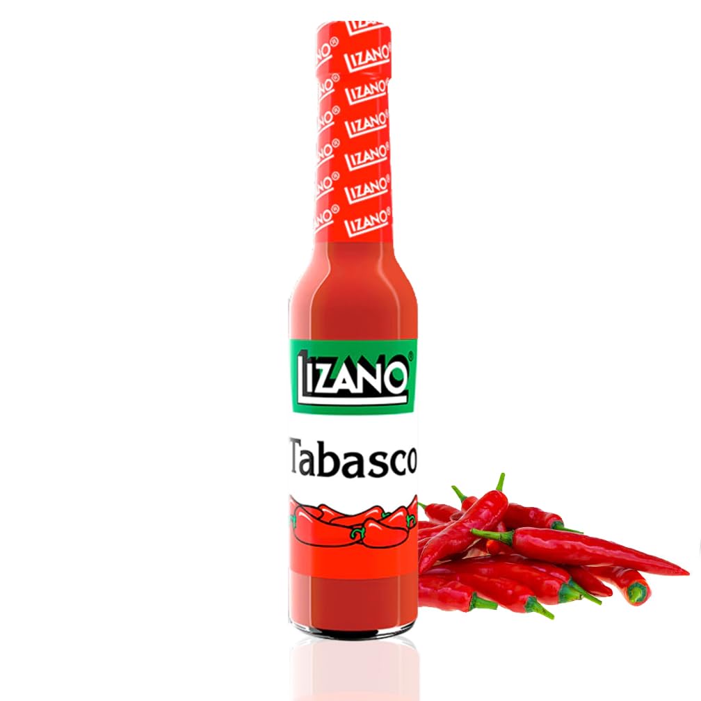 Lizano Tabasco Hot Sauce - Costa Rican Spicy Thick Rich Salsa with Ripe Red Peppers, No Vinegar, Robust Fiery Flavor (62g, 2.2 fl oz) - Perfect for Tacos, Burritos, Grilled Meats & Breakfast Dishes
