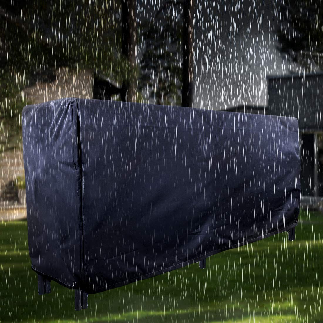 8FT Heavy Duty Waterproof Firewood Cover - Outdoor Log Rack Cover for Patio, Backyard & Camping (97x26x43 Inches) - Weather Resistant Wood Storage Protector for All Seasons
