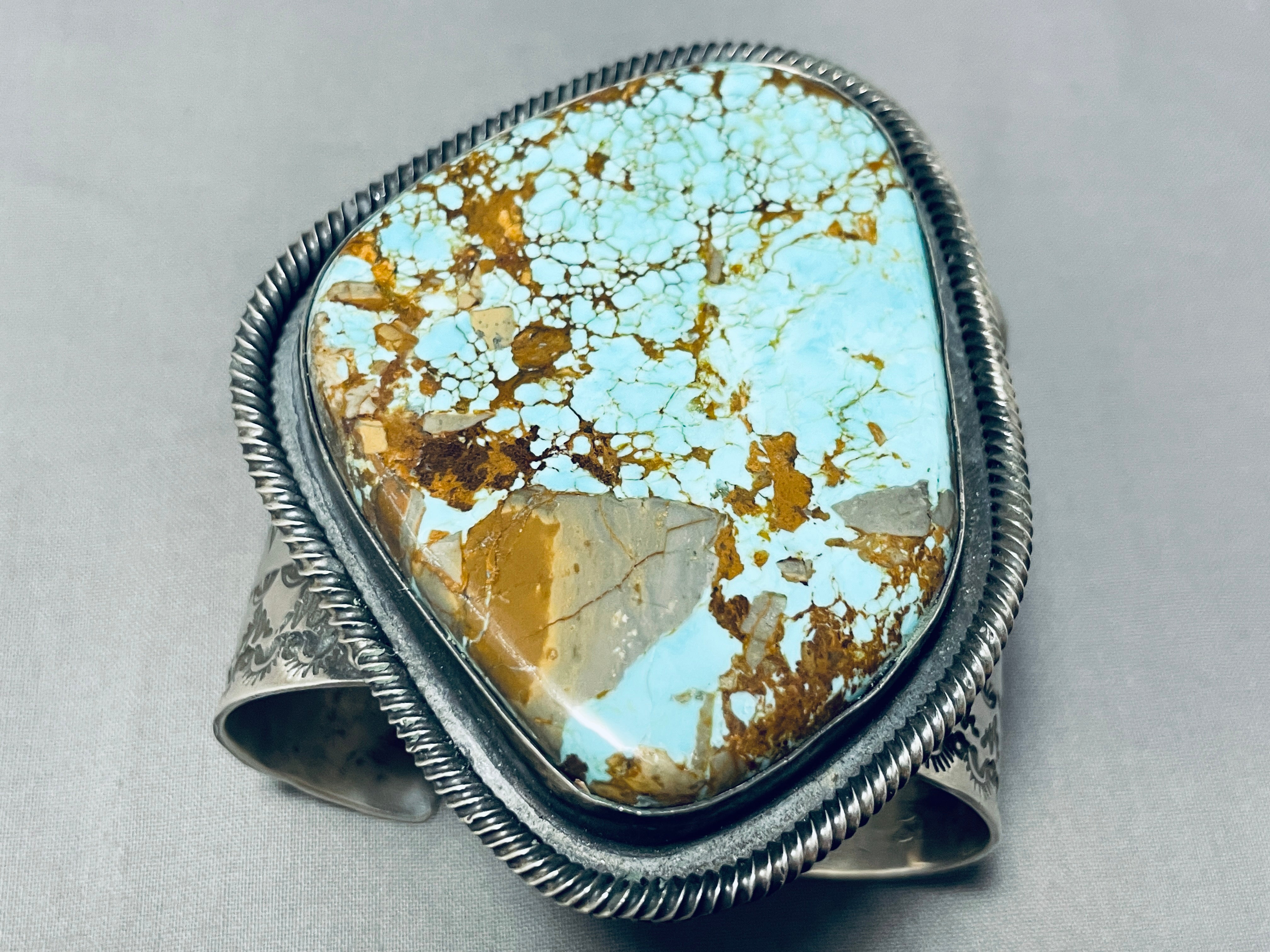200g Heavy Vintage Navajo Turquoise Sterling Silver Cuff Bracelet for Men - Native American Handmade Jewelry, Perfect for Gifts, Boho Fashion & Western Style Outfits