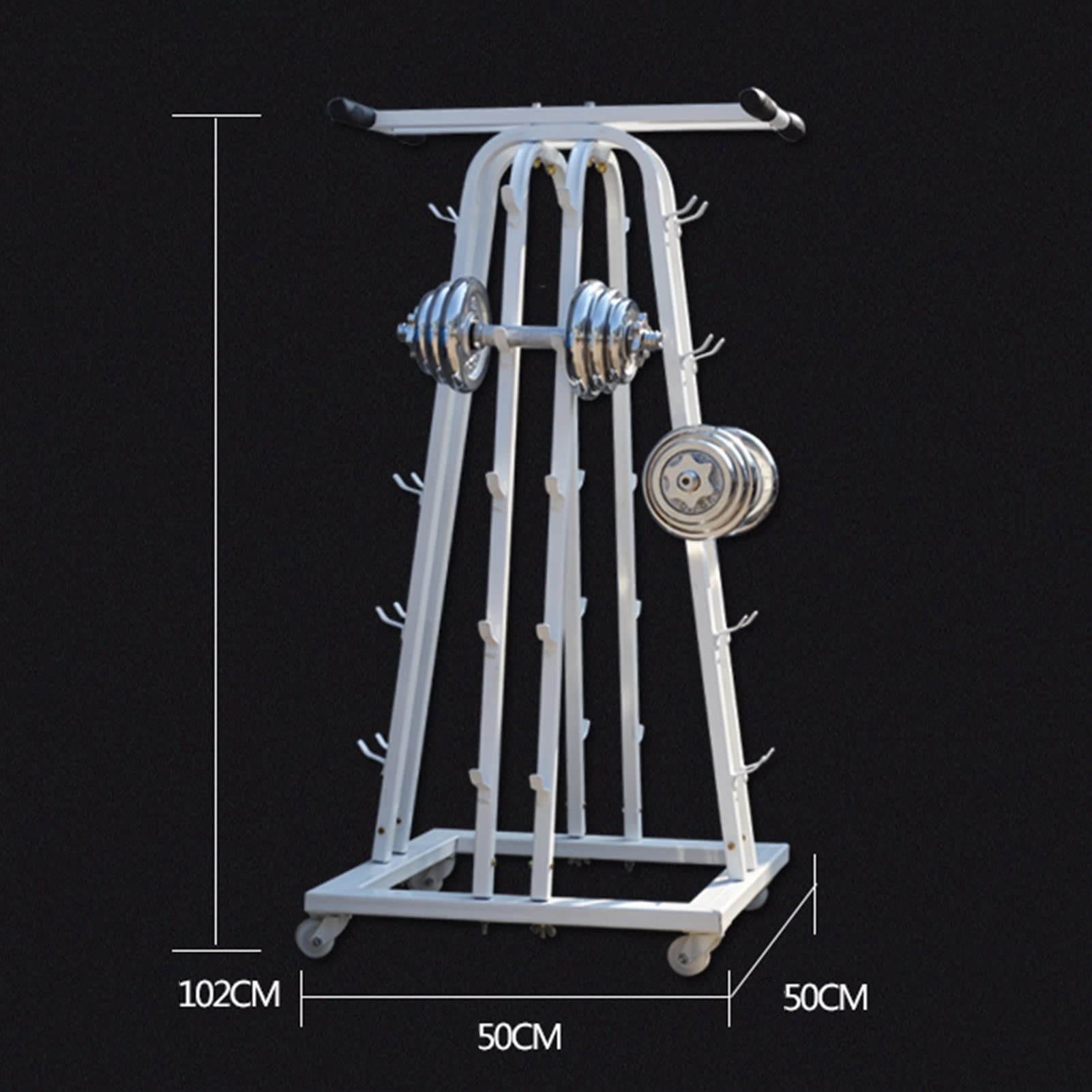 5-Tier Dumbbell Rack Stand for Home Gym - Heavy Duty Weight Storage Organizer for Dumbbells, Weight Plates & Curl Bars | Perfect for Garage, Basement & Home Workout Space