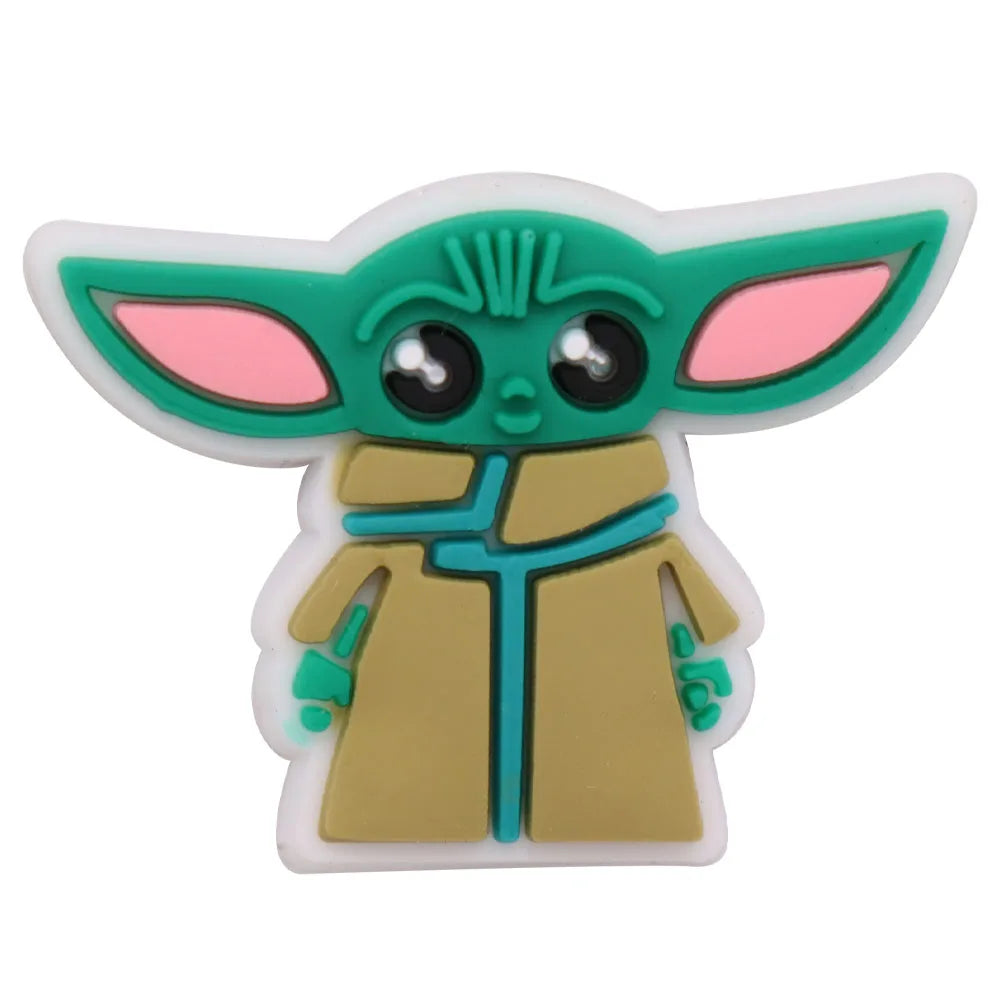22Pcs Baby Yoda Shoe Charms - Cute Green Alien PVC Sandal Accessories for Boys & Girls - Perfect for Garden Parties, Cosplay & Gifts