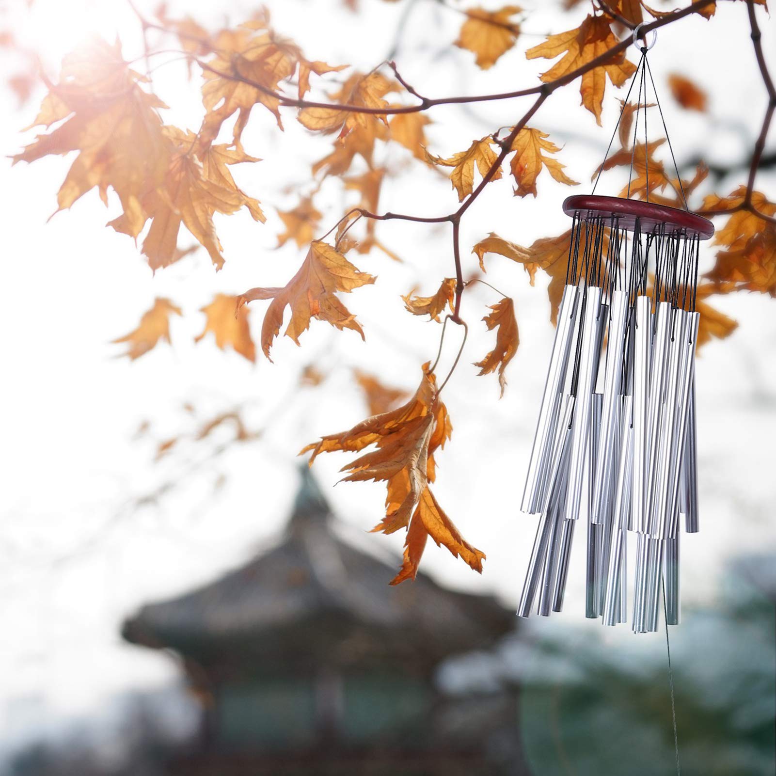 BORDSTRACT 27-Tube Outdoor Wind Chimes - Premium Garden Decor with Beautiful Melodic Tones for Patio, Yard & Outdoor Living Spaces | Perfect for Relaxation & Zen Atmosphere