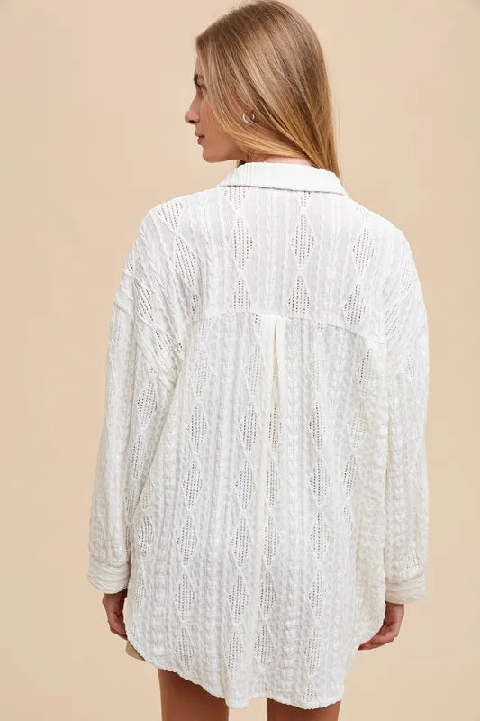 Stylish Button Down Drop Shoulder Shirt for Men & Women | Casual Oversized Blouse | Perfect for Work, Date Night & Weekend Outfits