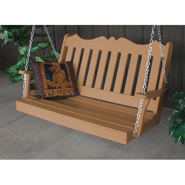 Eco-Friendly Recycled Plastic Poly Royal English Porch Swing - Outdoor Garden Patio Furniture for Relaxing & Lounging