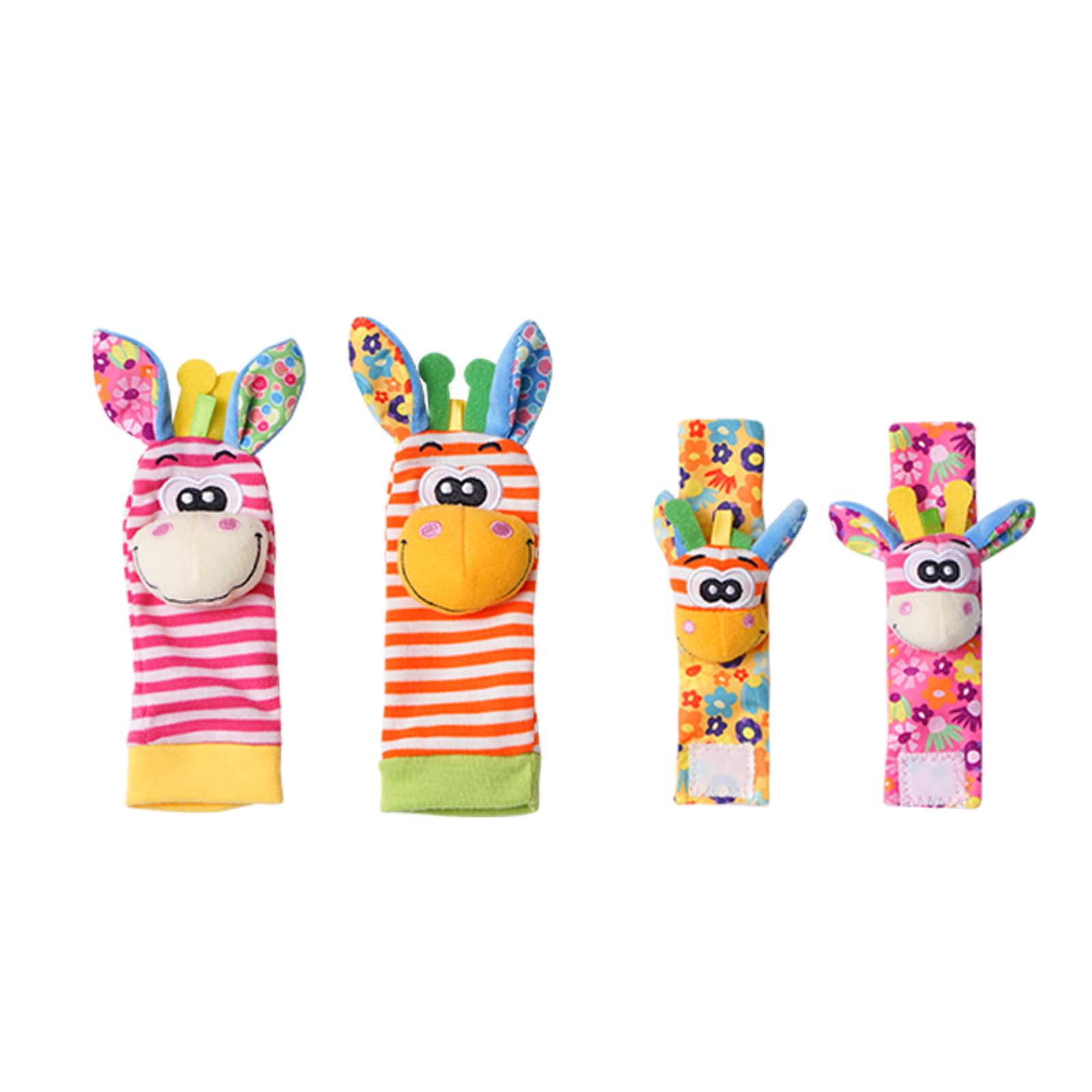 Kotty Baby Wrist Rattles & Foot Finder Toys Set - Soft Rattle Socks & Arm Bracelets for Newborns - Cute Macaron Donkey Design - Perfect Baby Shower Gift for Boys & Girls - Ideal for Tummy Time, Sensory Play & Early Development