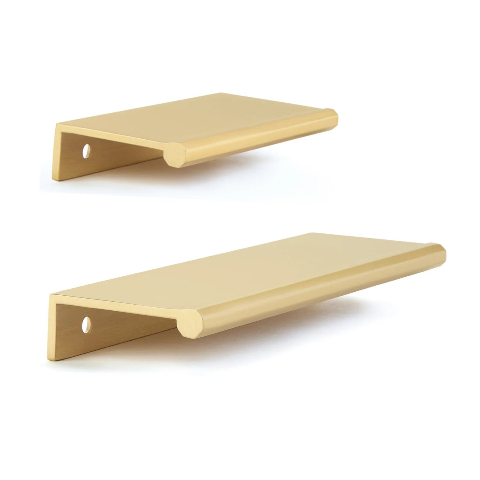 Satin Brass Porter Edge Drawer Pull - Vintage Cabinet Hardware for Kitchen & Bathroom - Perfect for Dressers, Cabinets, and Furniture Upgrades