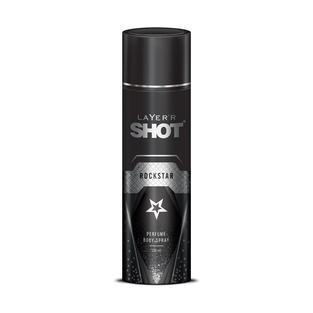 Layer’r Shot Rockstar Body Spray for Men - 120ml | Long-Lasting Premium Cologne with Oriental Fougere Scent | Luxury Aerosol Fragrance for Daily Wear | Ideal for Work, Gym & Night Out | Men's Deodorant Spray for Confidence & Freshness All Day