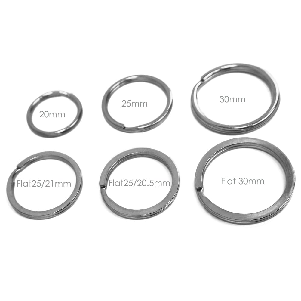 Premium 316 Marine Grade Stainless Steel Key Ring - Heavy Duty Split Ring Keychain for Scuba Gear, BCD Attachment, Boat Keys & Outdoor Equipment (20mm x5 + 30mm x5) - Ideal for Diving, Sailing, Fishing & Adventure Activities