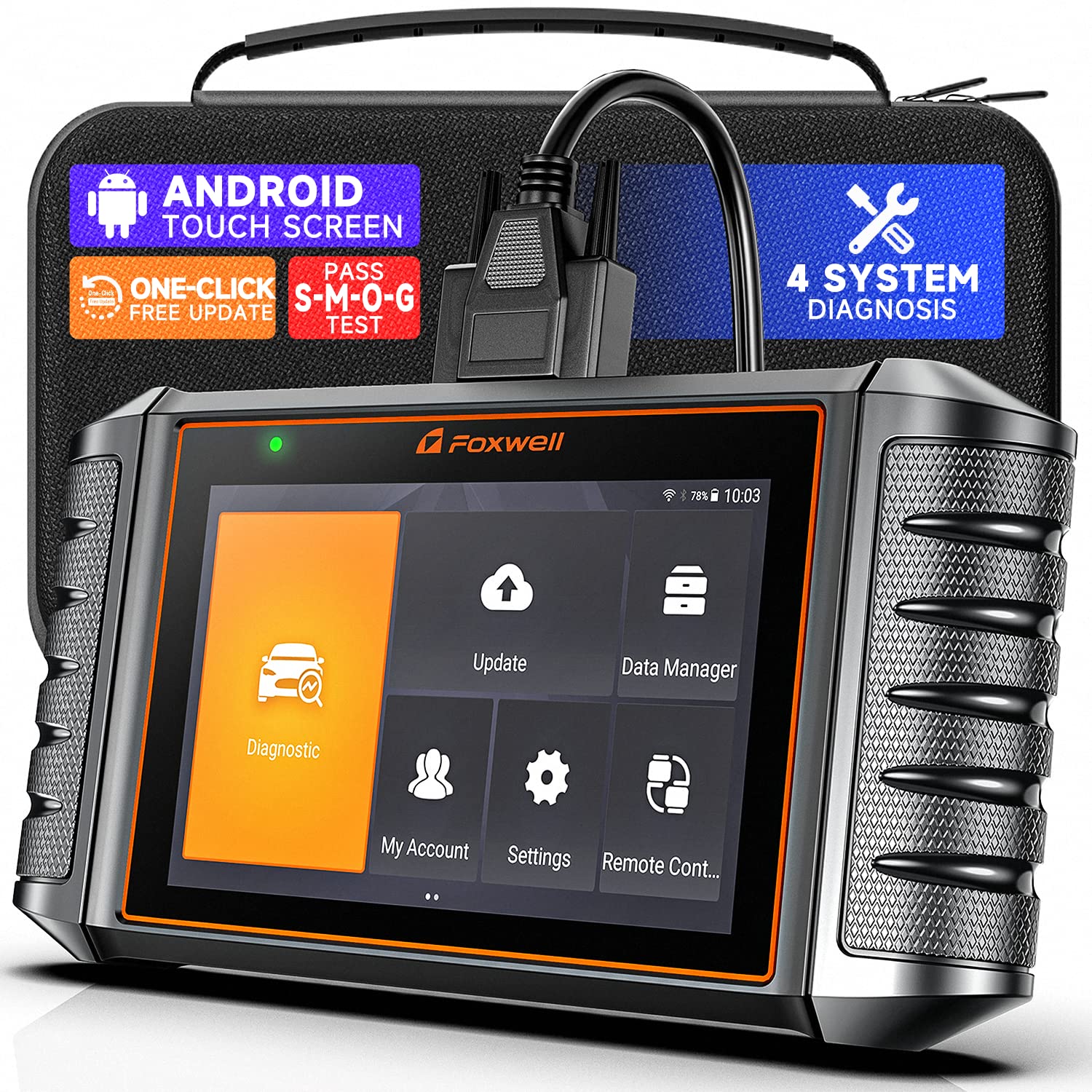 FOXWELL NT706 OBD2 Scanner ABS SRS Airbag Diagnostic Tool - Check Engine Code Reader, Transmission & Battery Monitor for All Cars | WiFi Free Updates | Professional Automotive Scan Tool for Mechanics & DIY Car Repair