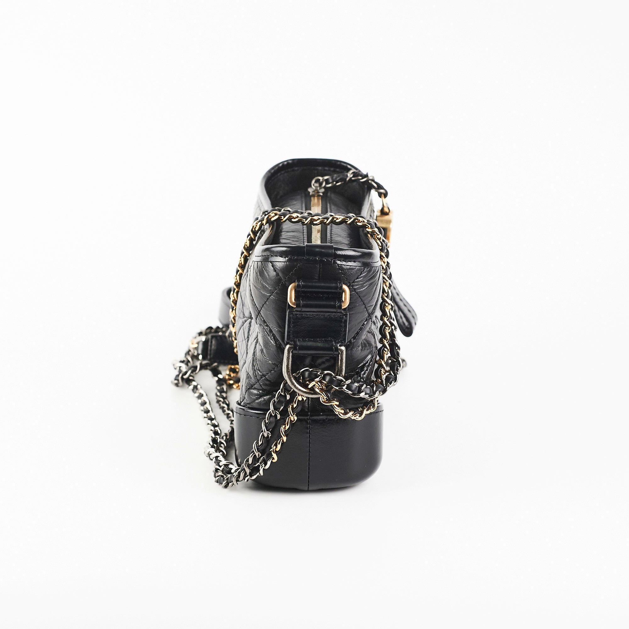 Chanel Small Gabrielle Black Leather Shoulder Bag - Luxury Designer Handbag for Women | Perfect for Evening Parties, Date Nights & Special Occasions
