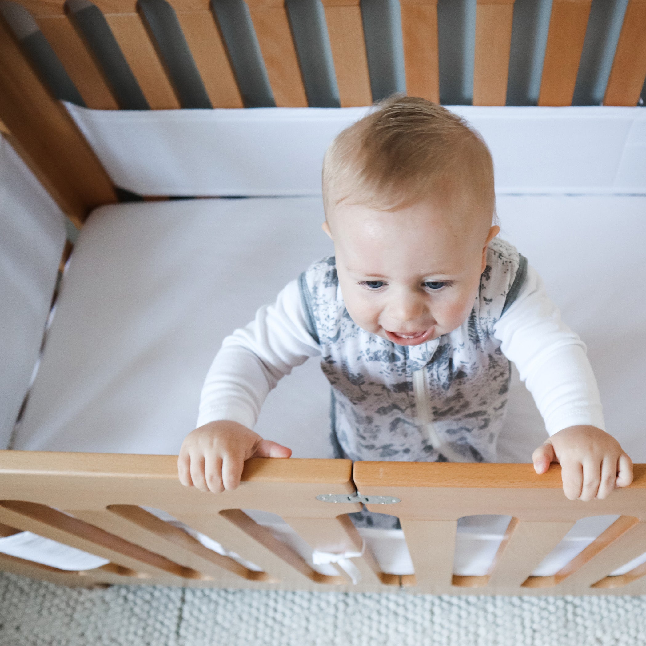 Breathe Easy® White Cot Liner - Soft, Breathable Baby Crib Mattress Cover for Safe & Comfortable Sleep - Perfect for Nursery, Daycare & Travel