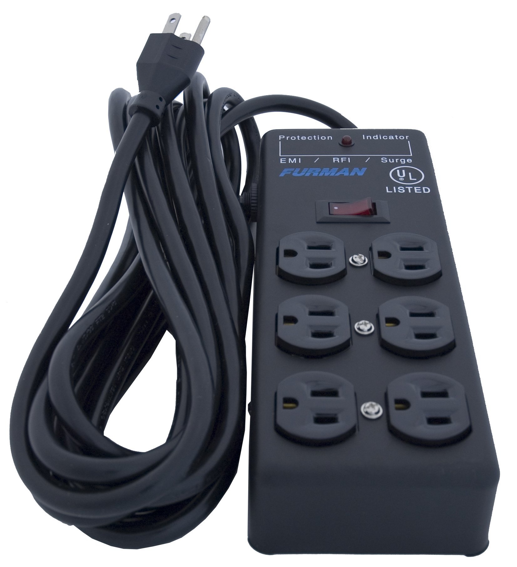 Furman SS6B Premium Power Conditioner - Black | Surge Protector & Voltage Regulator for Home Theater, Studio & AV Equipment