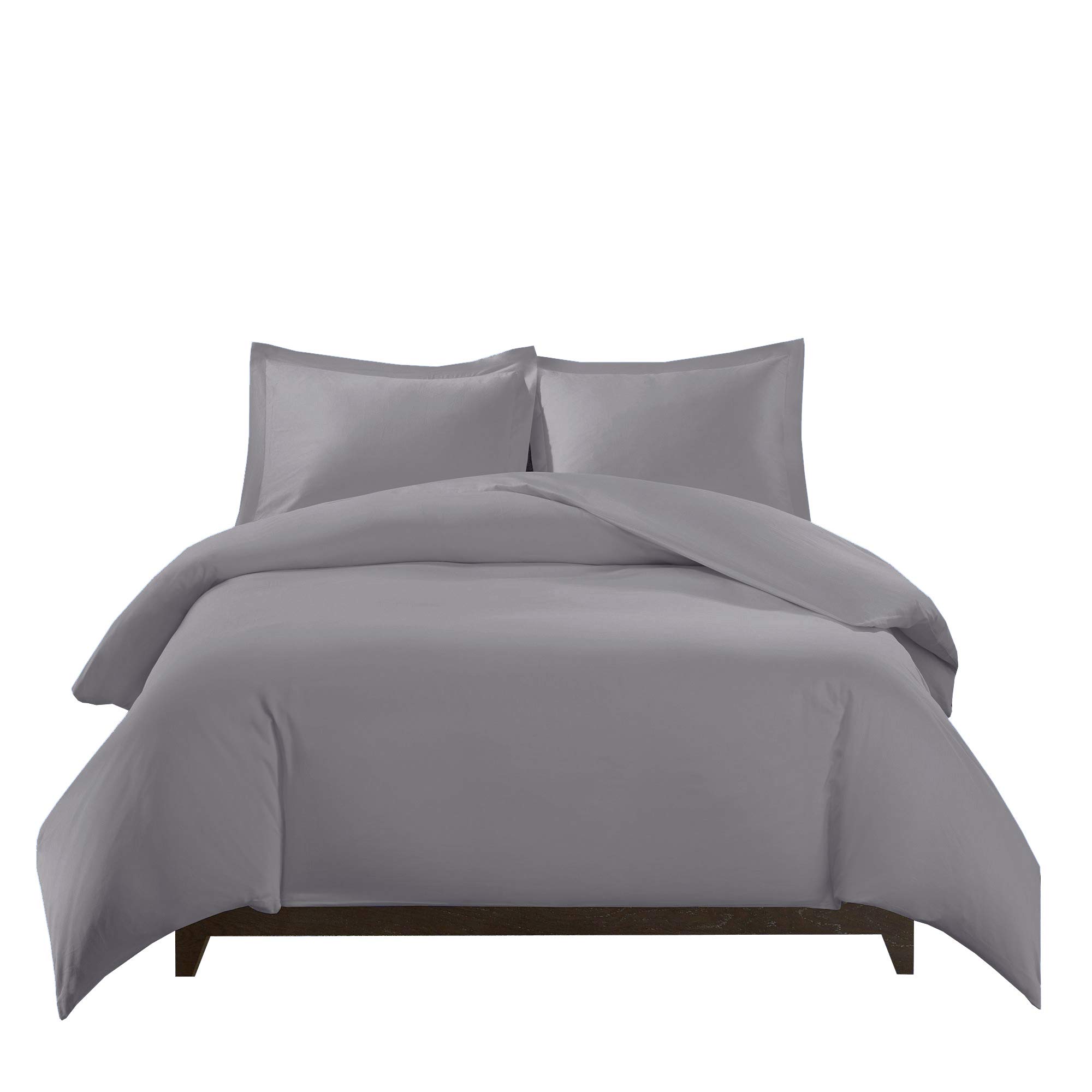 Royal Tradition Viscose Bamboo 4-Piece Bedding Set - Medium Weight Down Alternative Comforter & Duvet Cover with Shams (King/California King, Grey) | Ultra-Soft & Breathable for Year-Round Comfort | Perfect for Master Bedrooms, Guest Rooms & Luxury Hotels