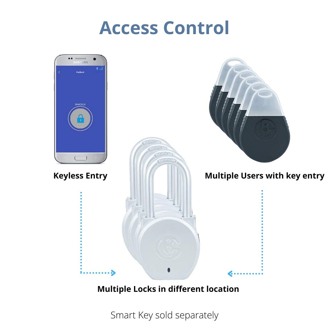 Brilliant Guard Heavy Duty Smart Portable Keyless Bluetooth Padlock - Secure Lockbox for Travel, Gym Lockers & Outdoor Equipment | Waterproof Digital Lock for Bikes, Gates & Storage Units