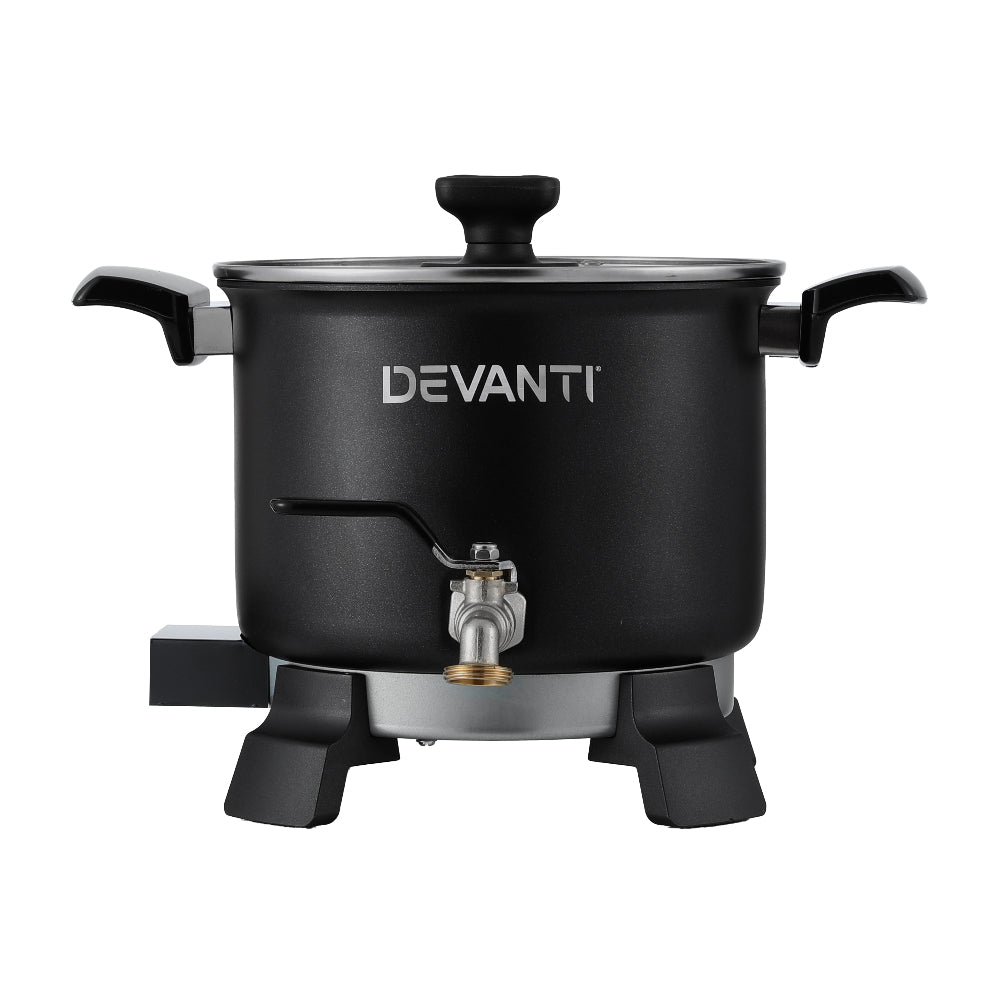 Devanti 5L 1200W Electric Wax Melter Pot for Candle Making - Fast Heating Wax Warmer with Pour Spout, Perfect for Soy Wax, Beeswax & Soap Making - Ideal for Home DIY, Craft Projects & Small Business Use
